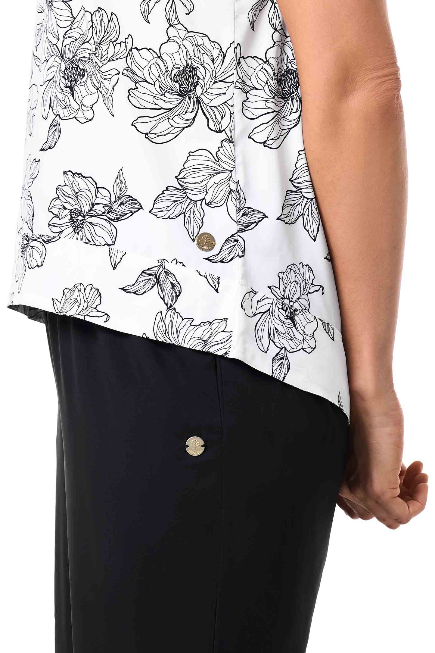 Women's St. Tropez Swing Tank Top | White/Black Perfect Peony