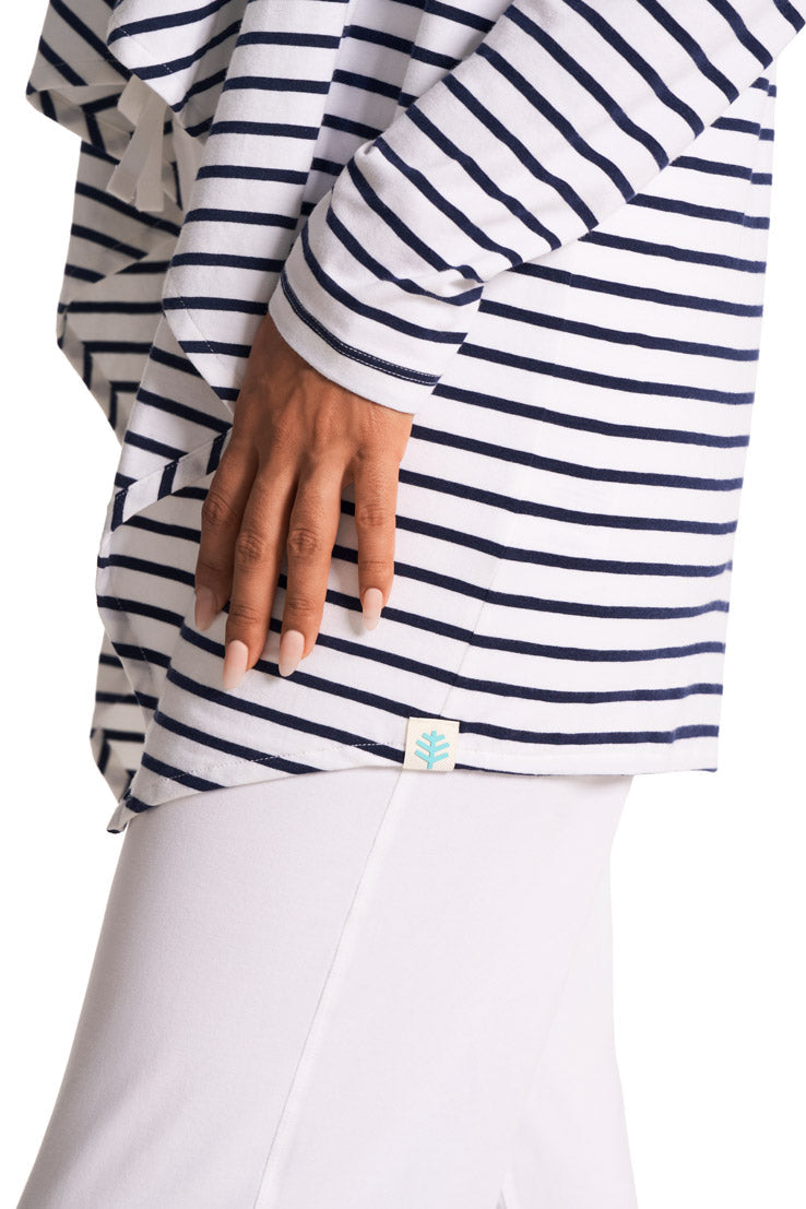 Women's Marietas Sun Wrap | White/Navy Stripe