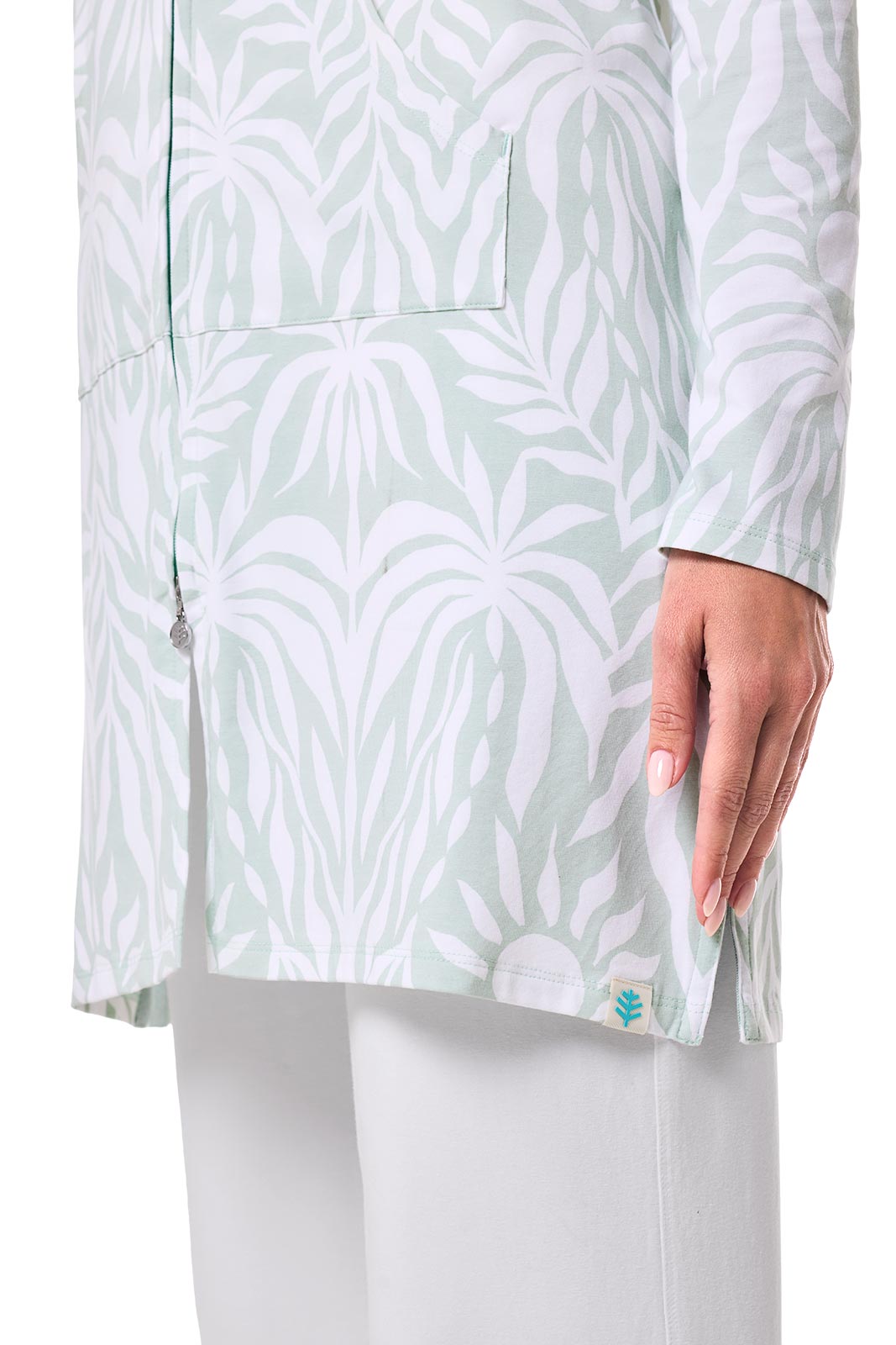 Women's Cabana Hoodie | Misty Aqua American Palm