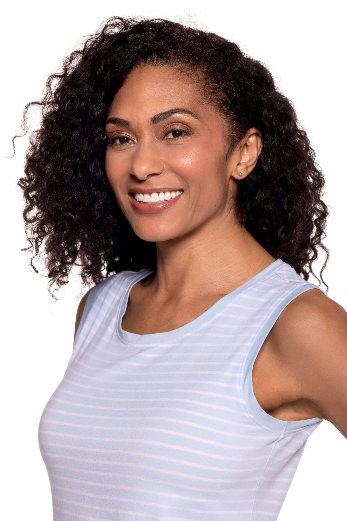 Women's Morada Everyday Basic Tank | Skyride/White Stripe