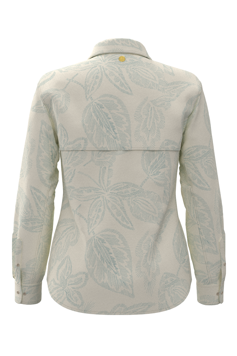 Women's Mylitta Travel Shirt | Vanilla Embroidered Leaves