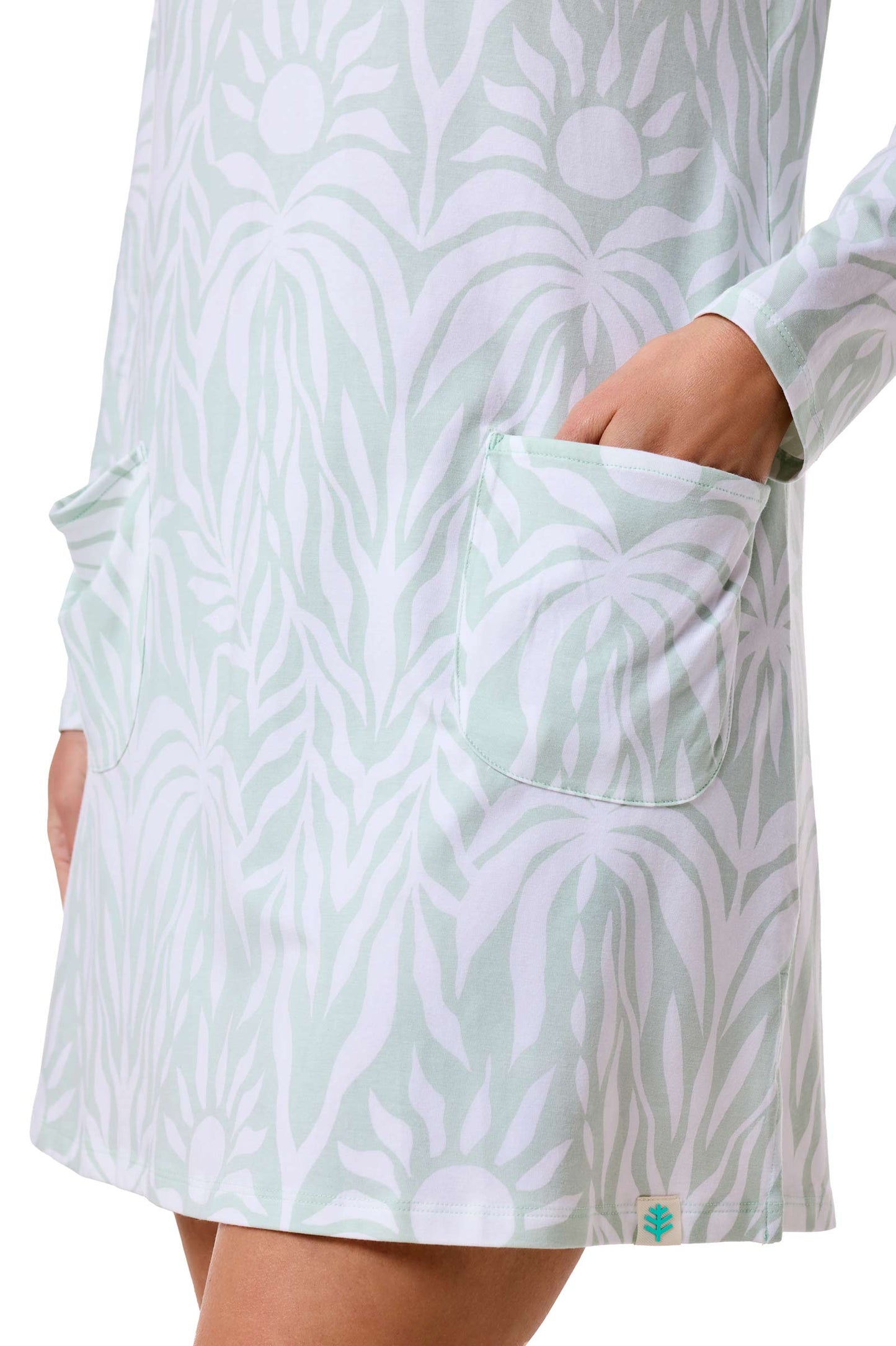 Women's Catalina Beach Cover-Up Dress | Misty Aqua American Palm