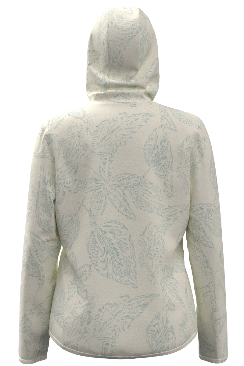 Women's Arcadian Packable Sunblock Jacket | Vanilla Embroidered Leaves