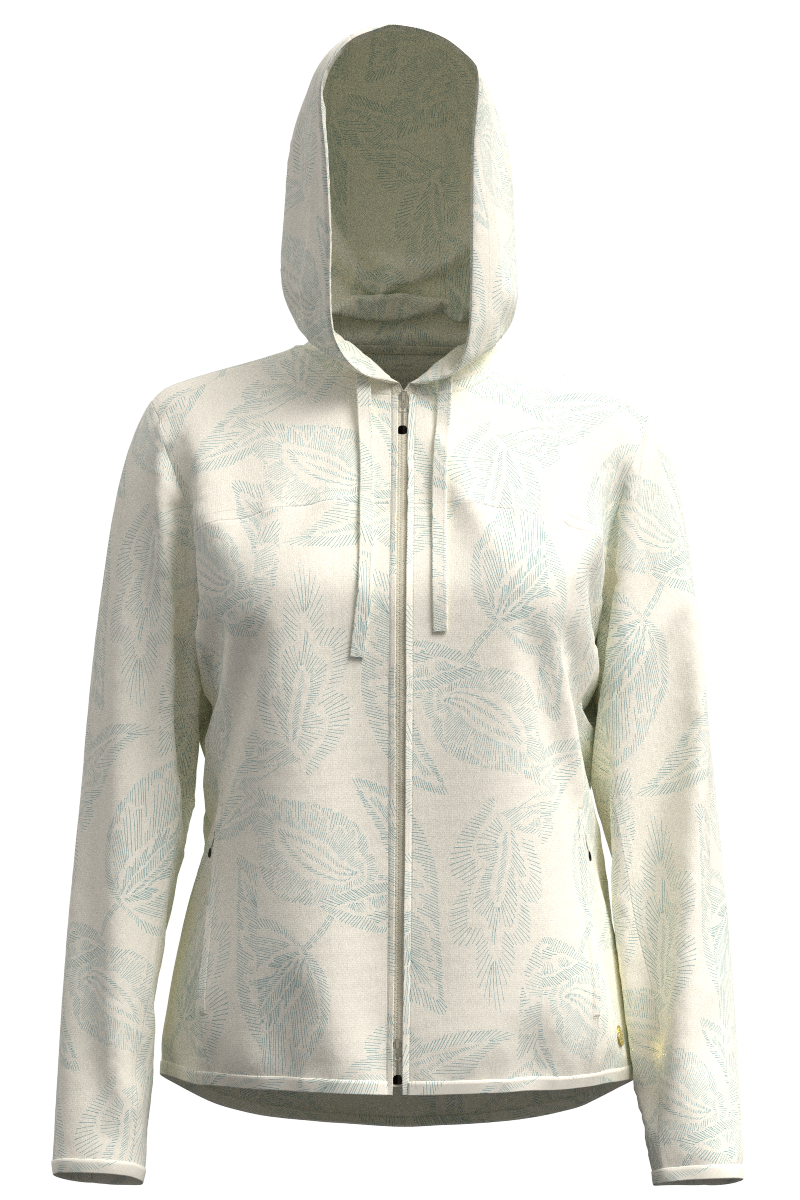 Women's Arcadian Packable Sunblock Jacket | Vanilla Embroidered Leaves