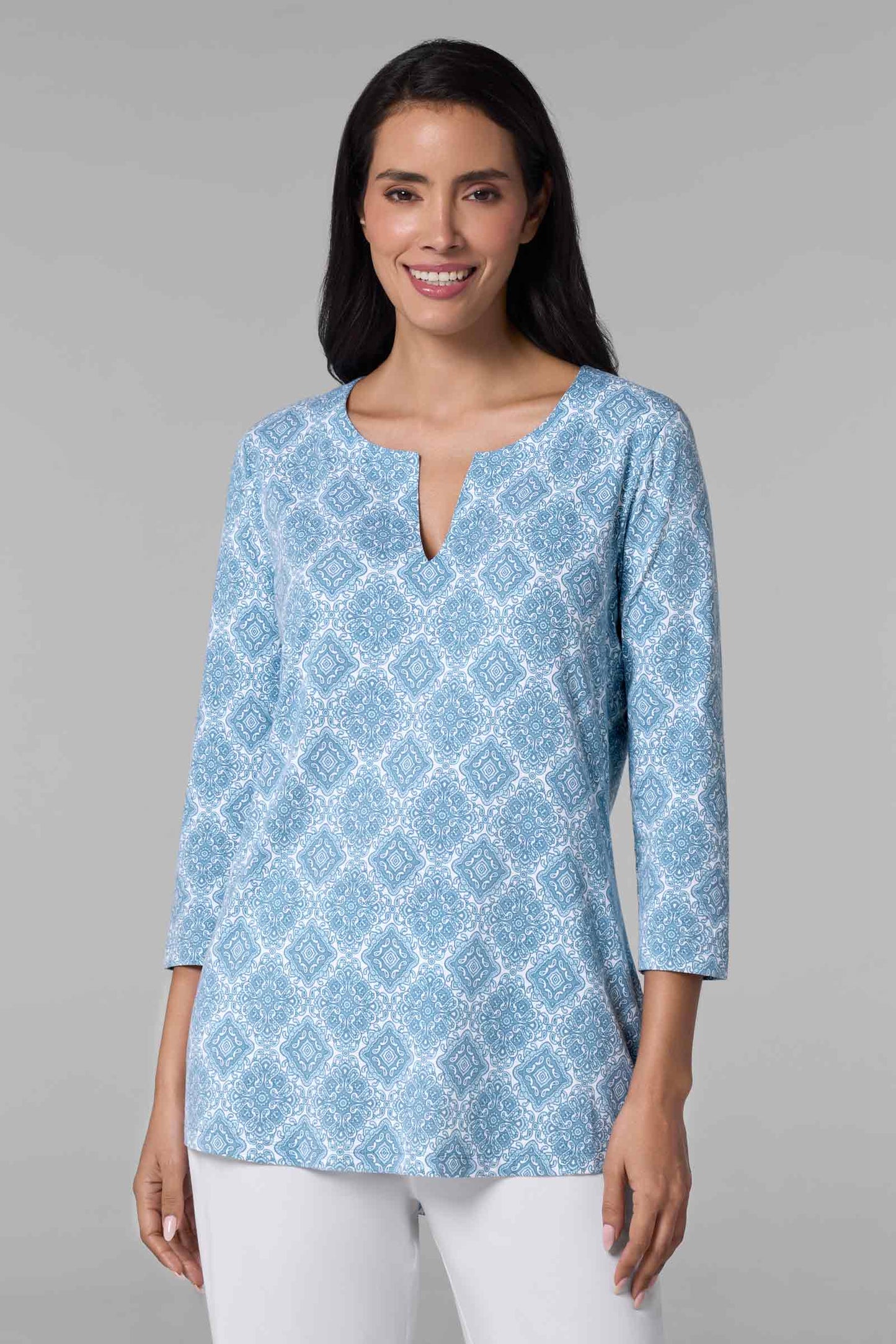 Women's St. Lucia Tunic Top | Skyride Diamond Mandala