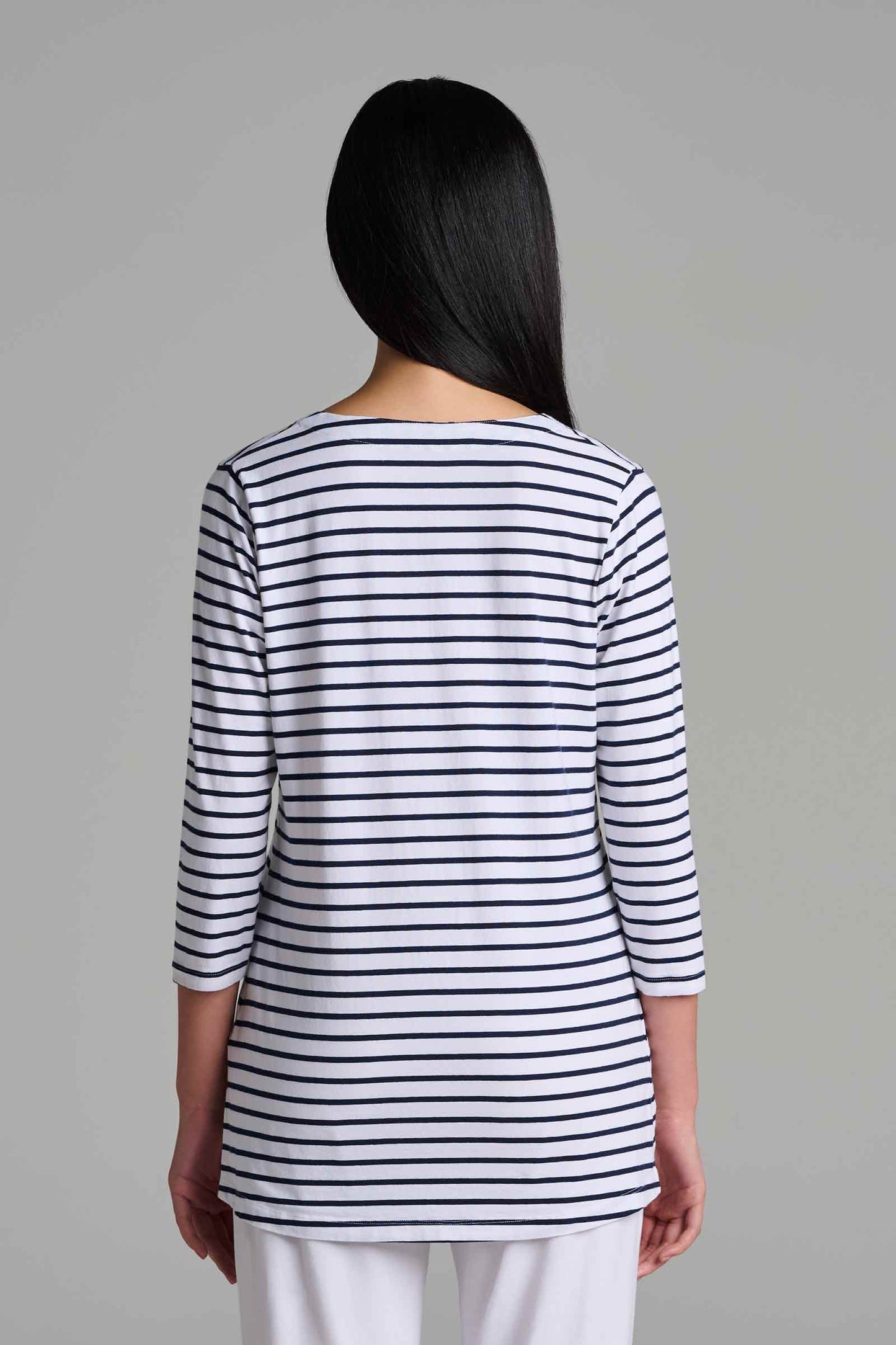 Women's St. Lucia Tunic Top | White/Navy Stripe