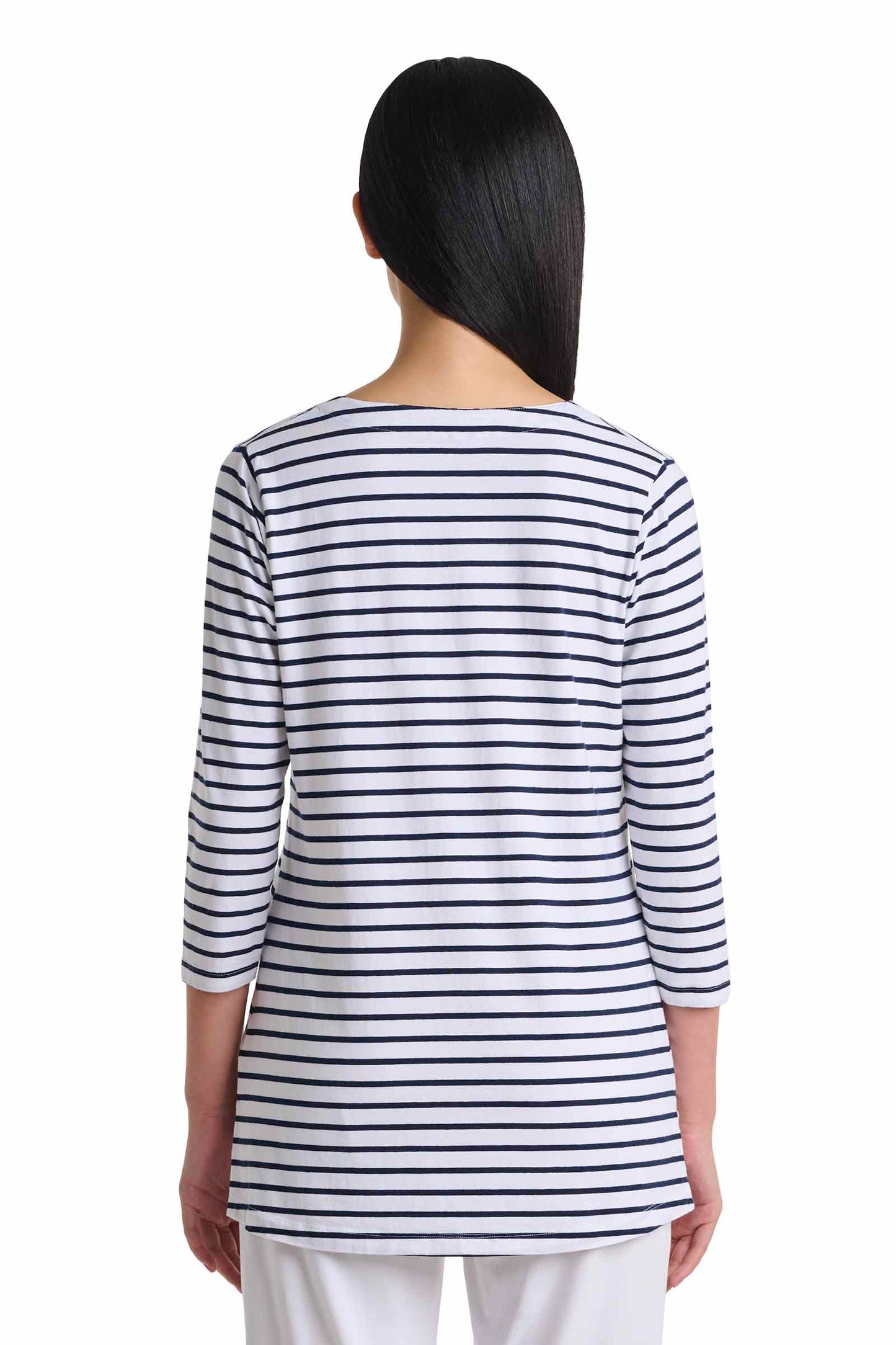 Women's St. Lucia Tunic Top | White/Navy Stripe