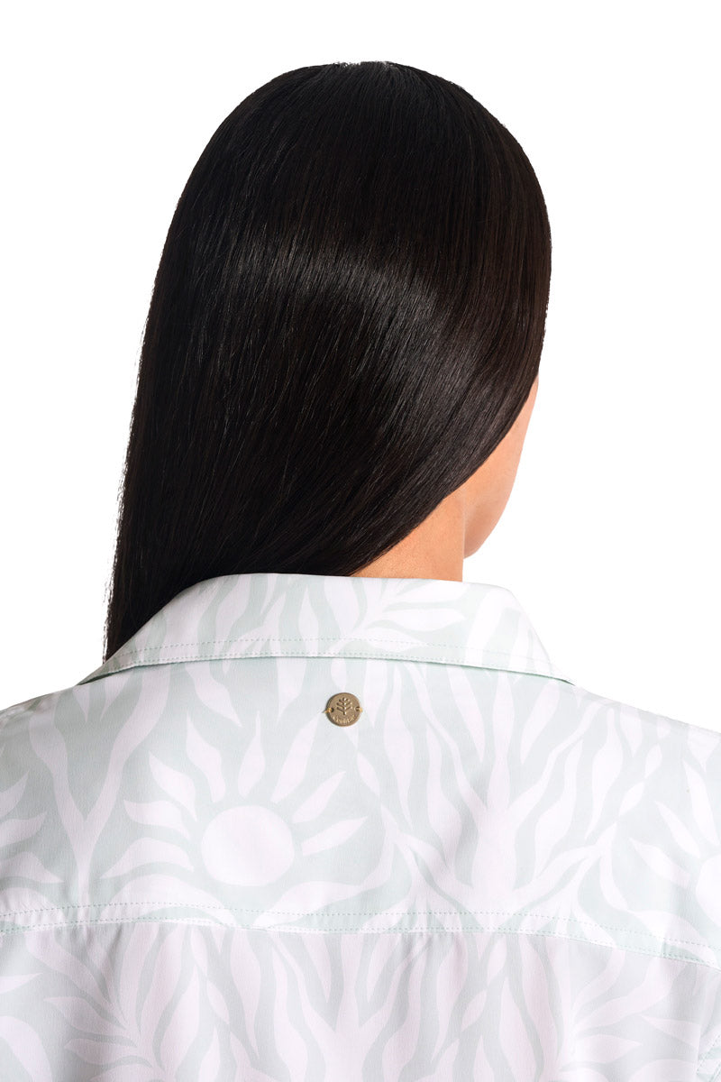 Women's Santorini Tunic Shirt | Misty Aqua American Palm