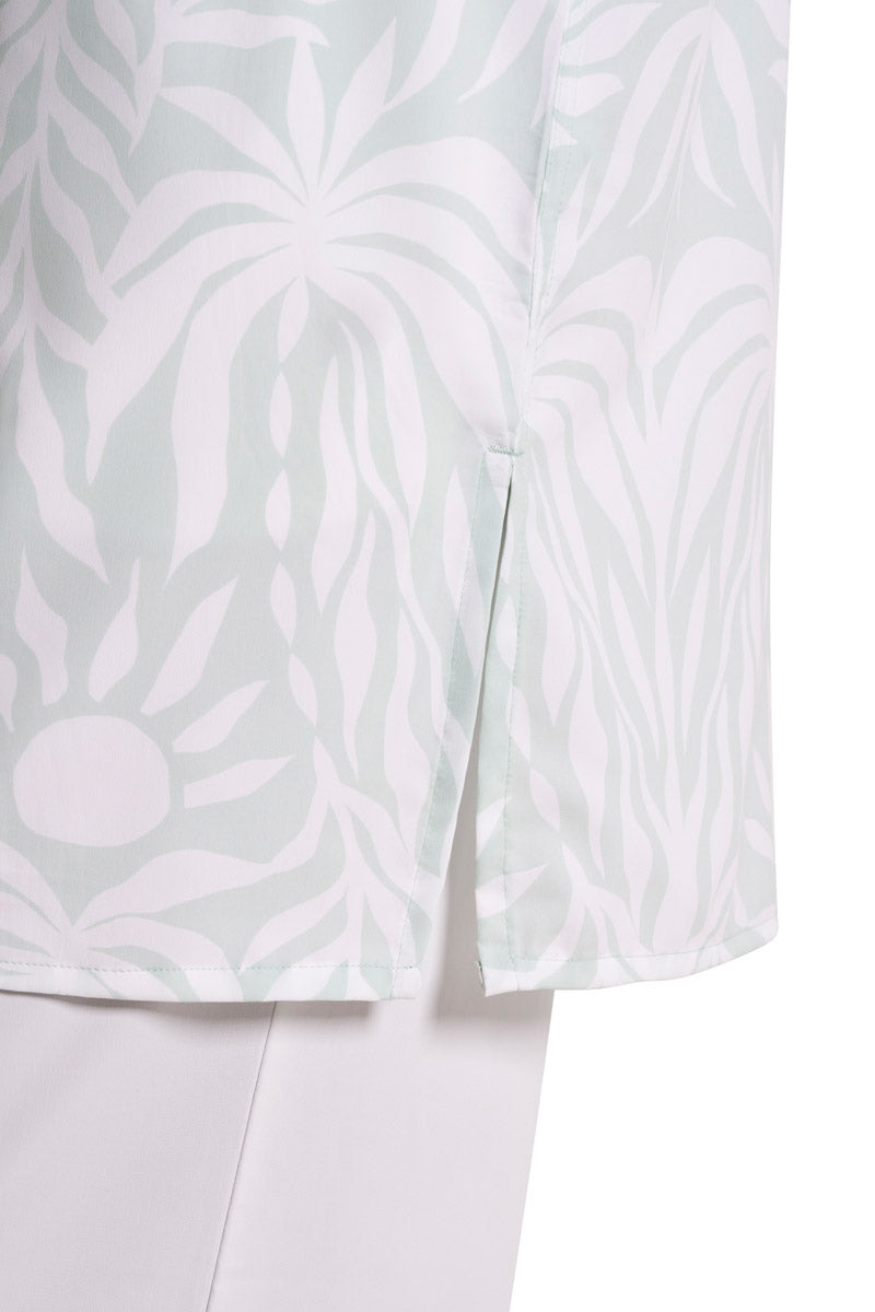 Women's Santorini Tunic Shirt | Misty Aqua American Palm