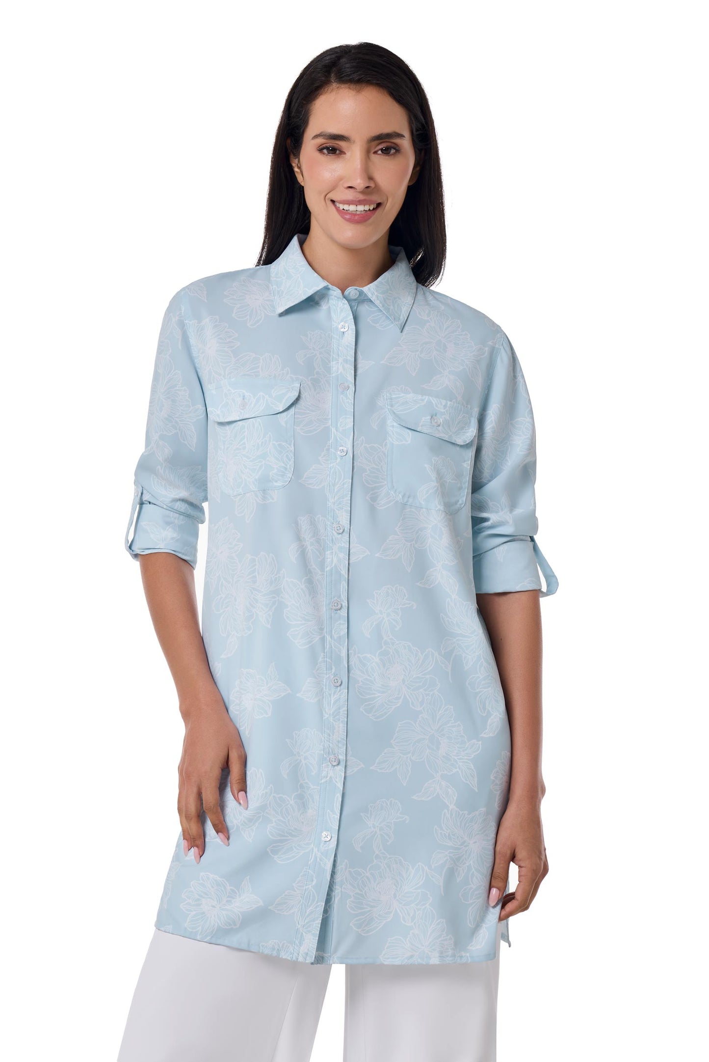 Women's Santorini Tunic Shirt | Skyride Perfect Peony