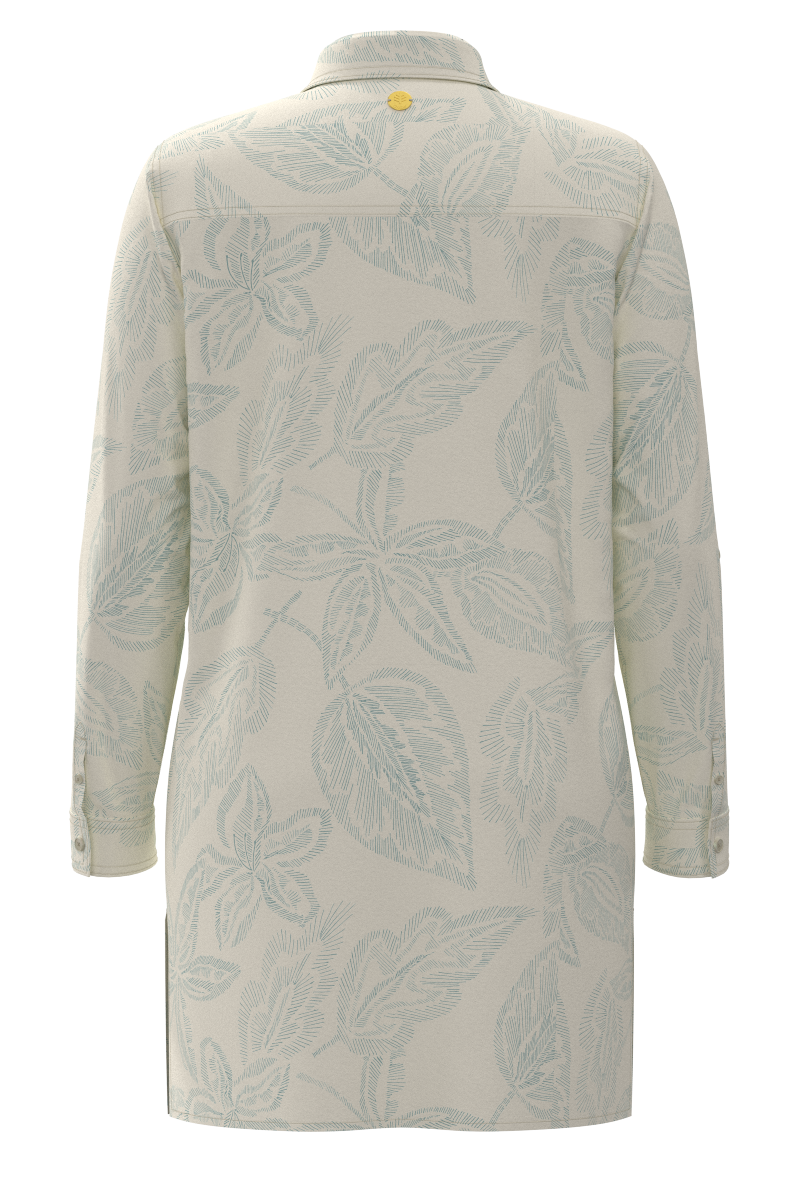 Women's Santorini Tunic Shirt | Vanilla Embroidered Leaves