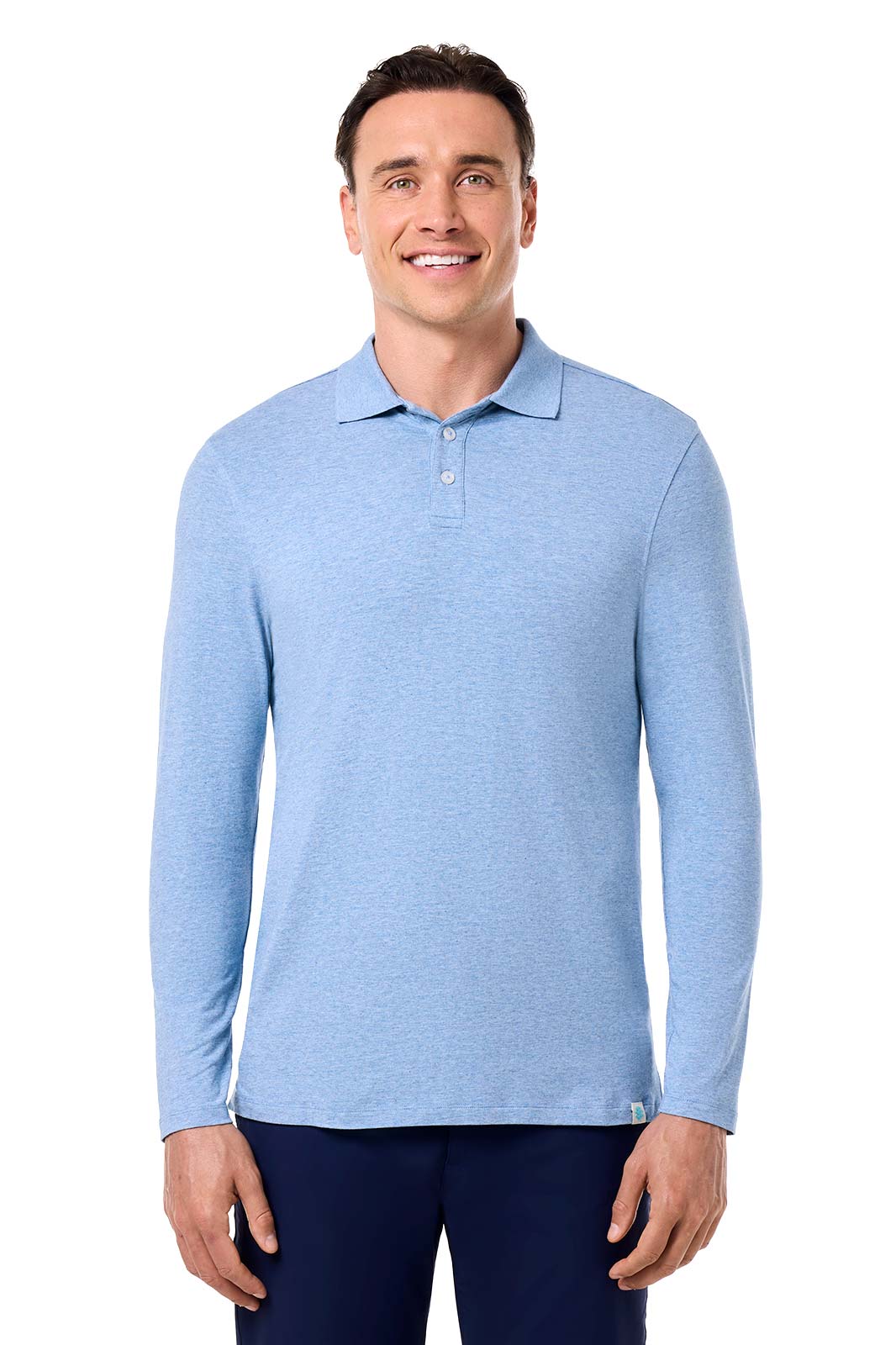 Men's Coppitt Long Sleeve Weekend Polo | Light Blue