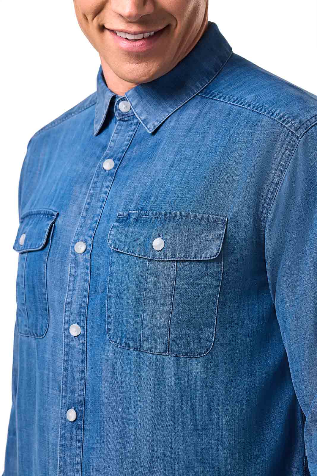 Men's Carson Chambray Shirt | Light Indigo Chambray