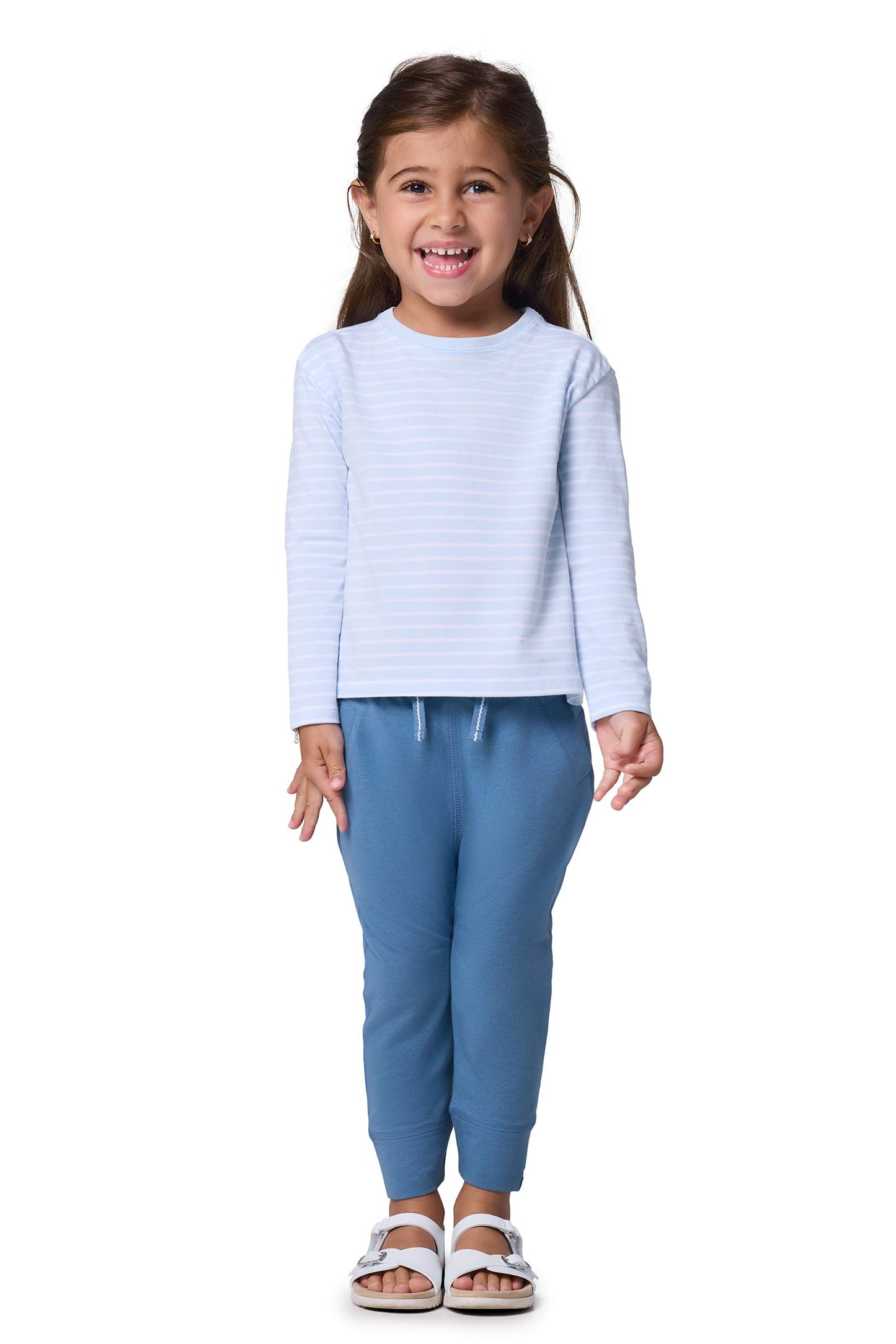 Kid's Coco Plum Everyday Long Sleeve T-Shirt | Skyride/White