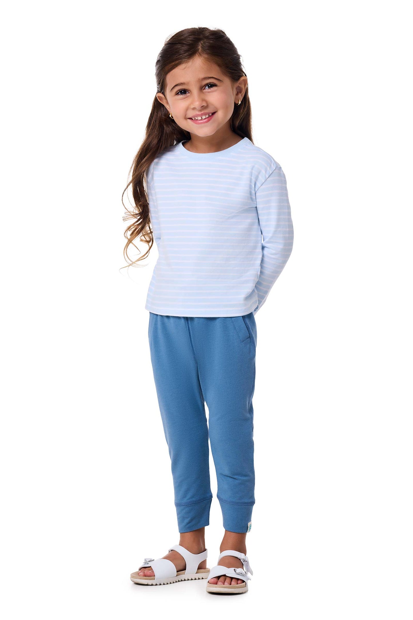 Kid's Coco Plum Everyday Long Sleeve T-Shirt | Skyride/White