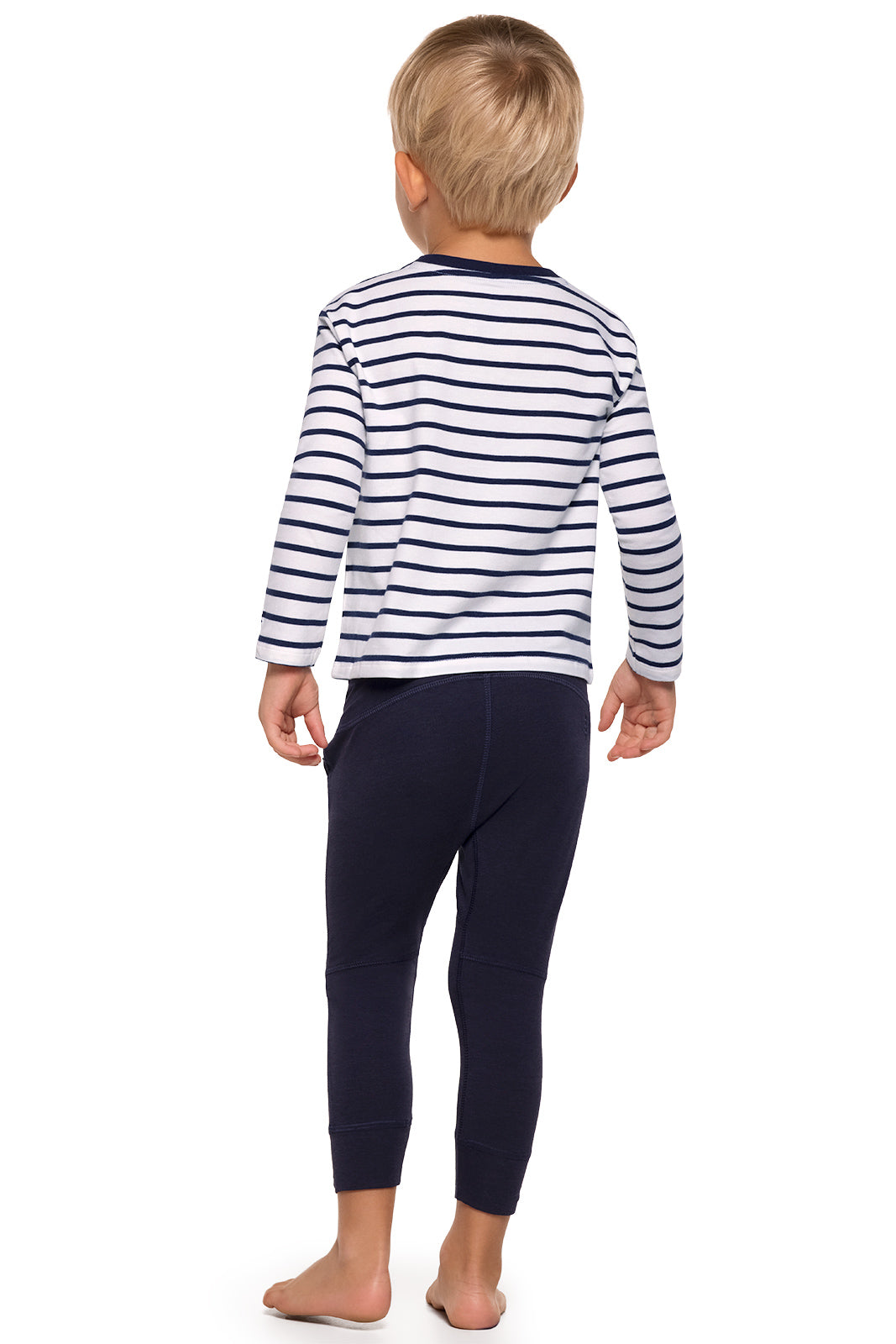 Kid's Coco Plum Everyday Long Sleeve T-Shirt | White/Navy Stripe