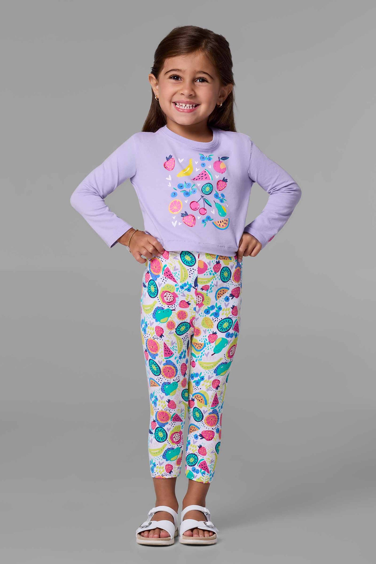 Kid's Coco Plum Everyday Long Sleeve T-Shirt | Lavendula Fruit Party