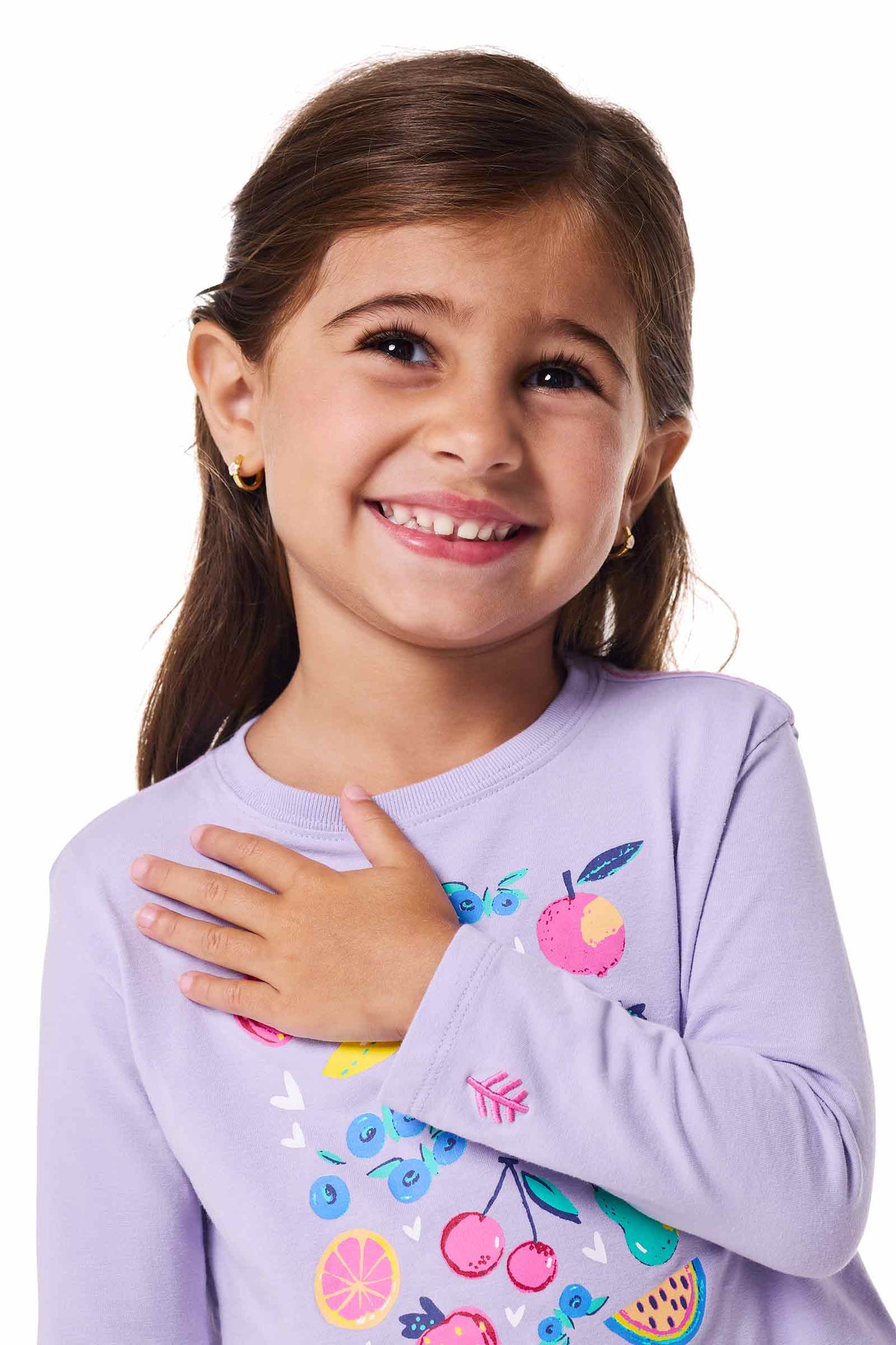 Kid's Coco Plum Everyday Long Sleeve T-Shirt | Lavendula Fruit Party