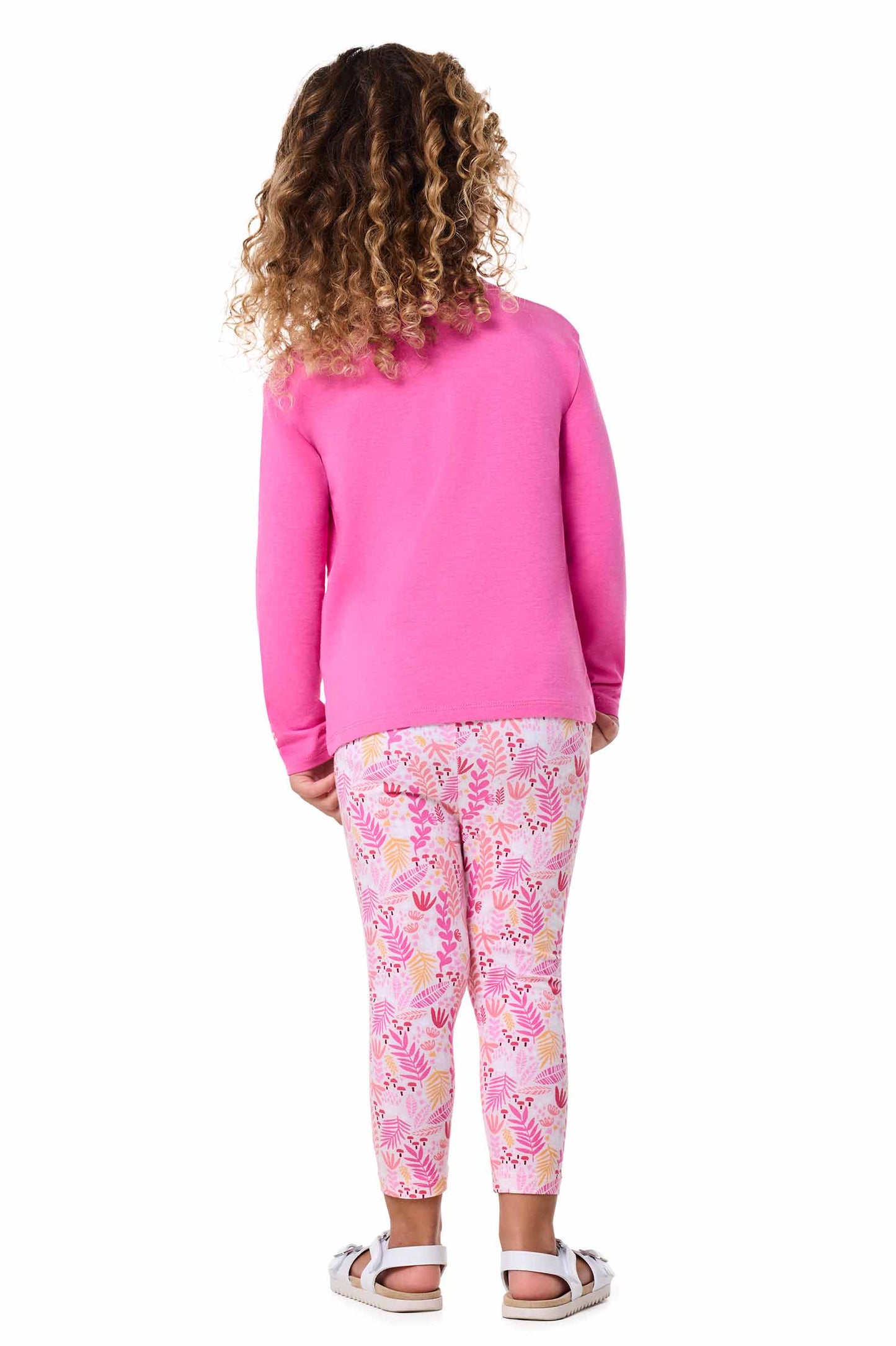 Kid's Coco Plum Everyday Long Sleeve T-Shirt | Tulip Pink Blooming Forest