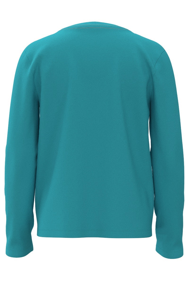 Kid's Coco Plum Everyday Long Sleeve T-Shirt | Blue Curacao Happy Pelican