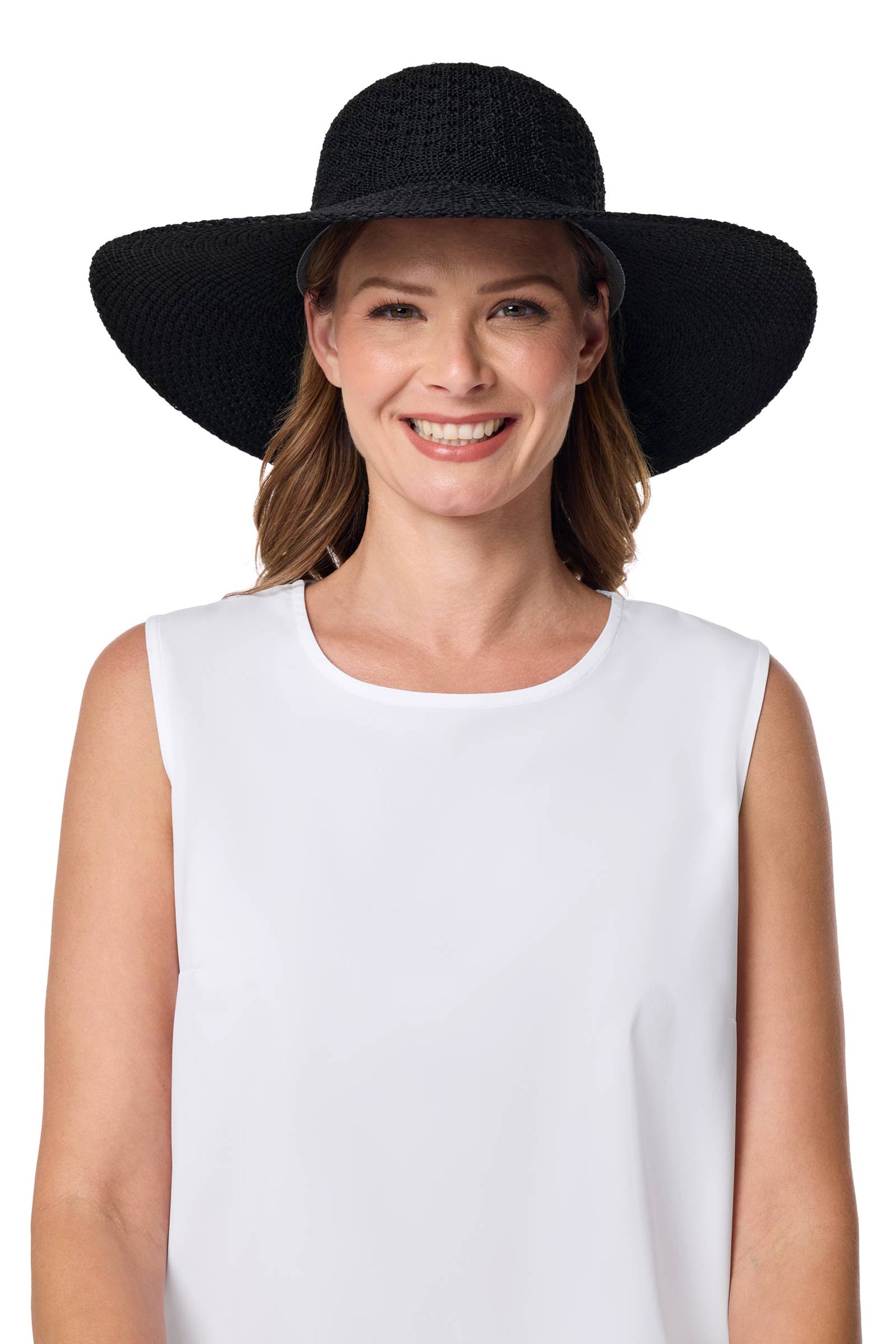 Women's Perla Packable Wide Brim Hat | Black