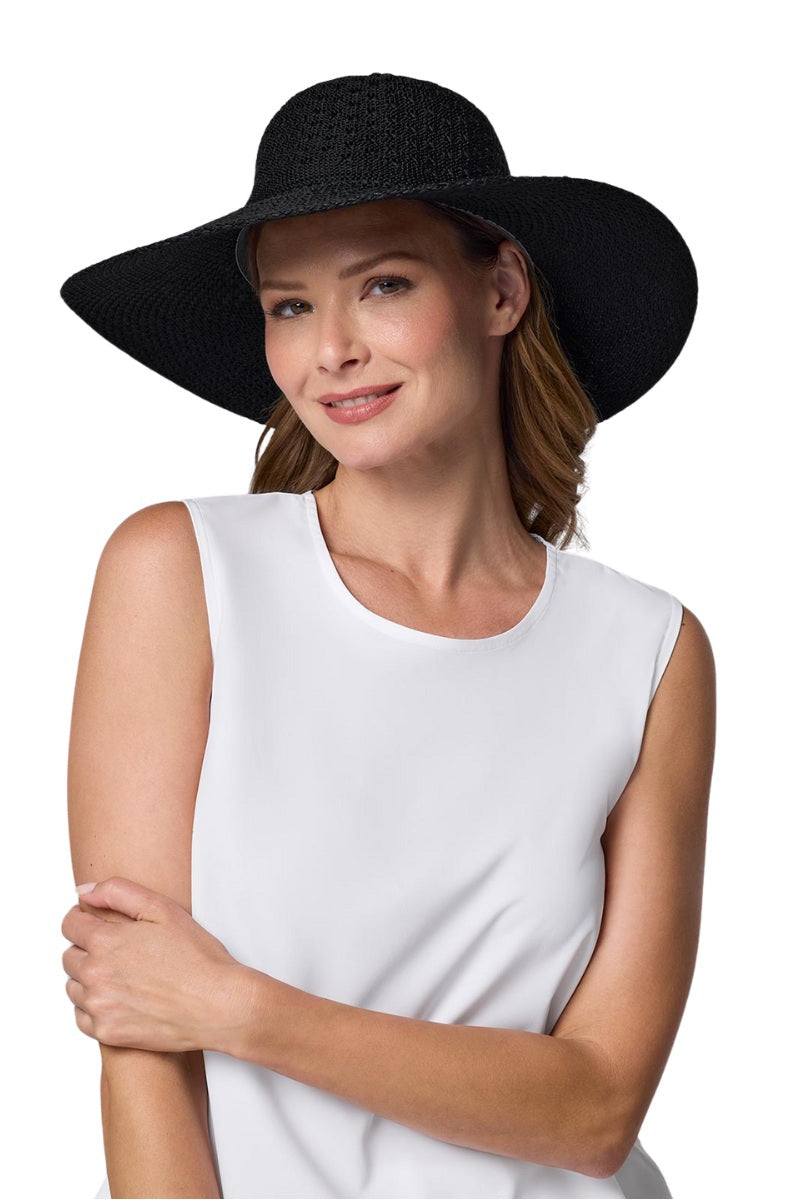 Women's Perla Packable Wide Brim Hat | Black
