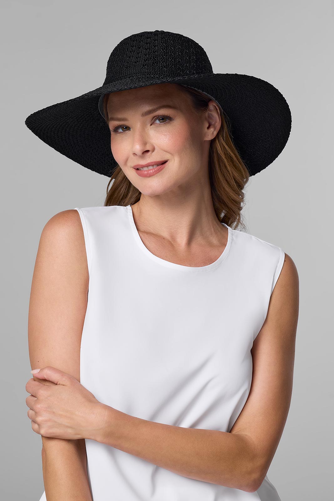 Women's Perla Packable Wide Brim Hat | Black