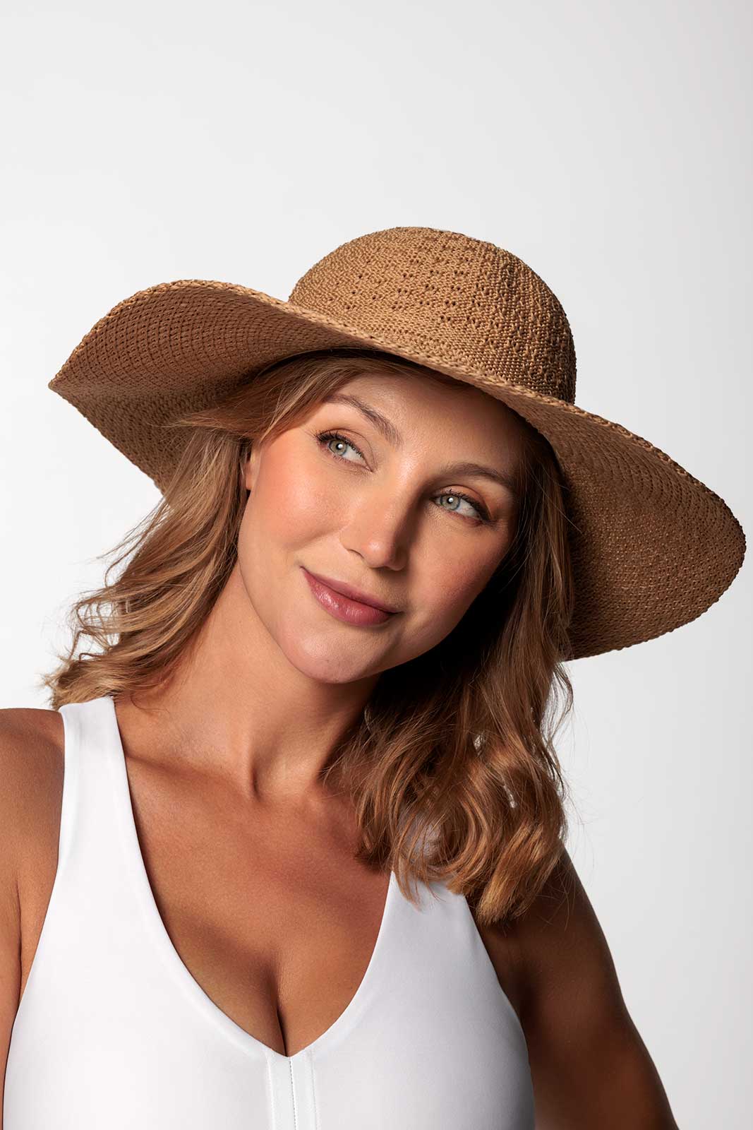 Women's Perla Packable Wide Brim Hat | Tan | Core
