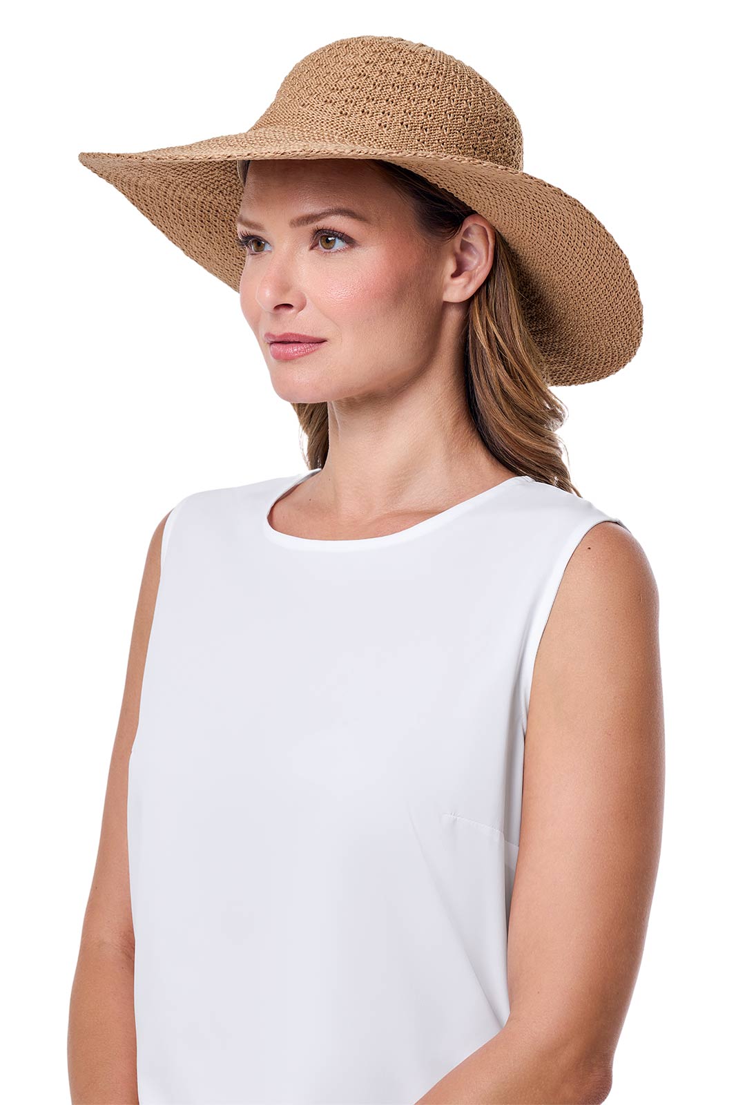 Women's Perla Packable Wide Brim Hat | Tan