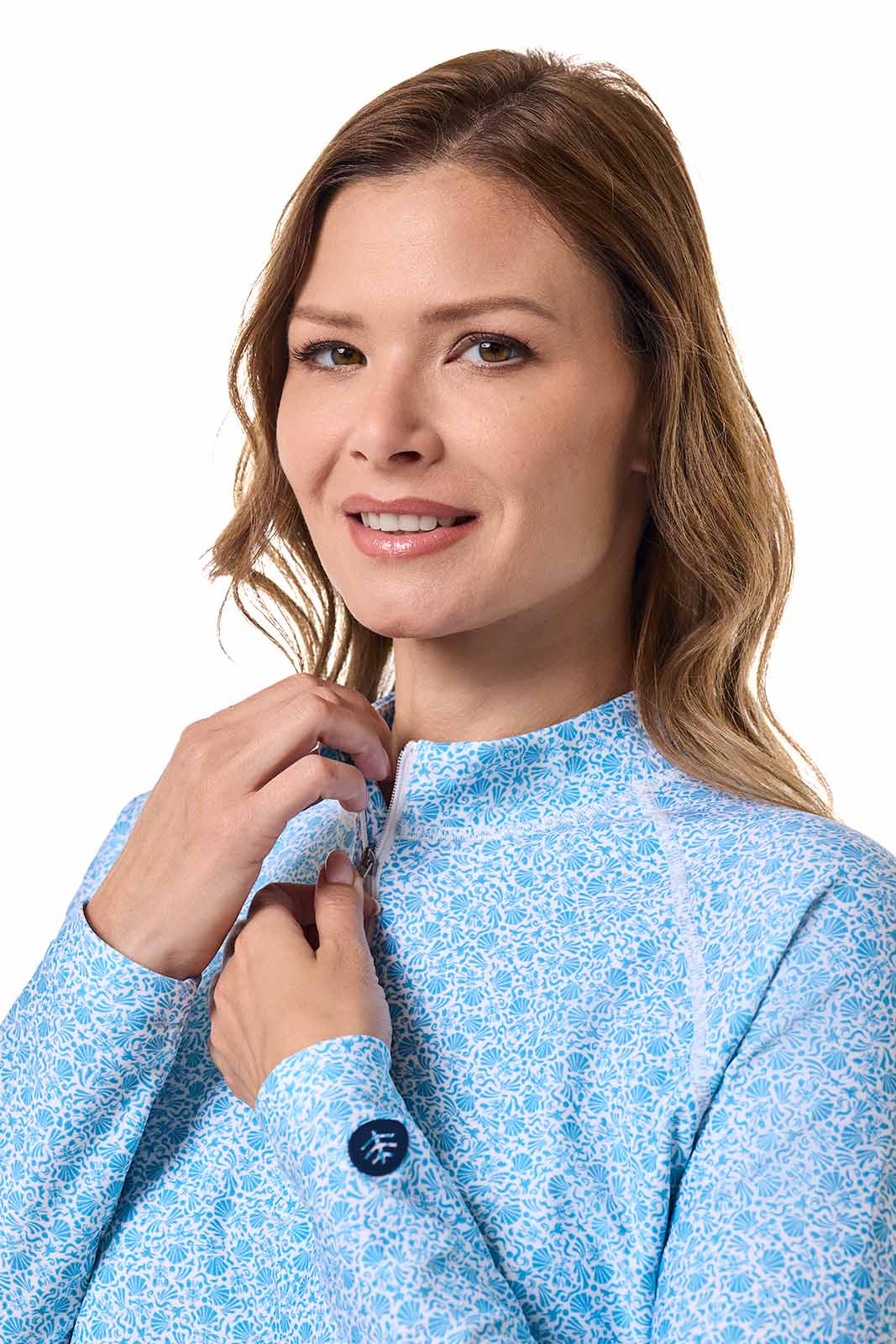 Women's Lawai Ruche Swim Shirt | Malibu Blue Shell We