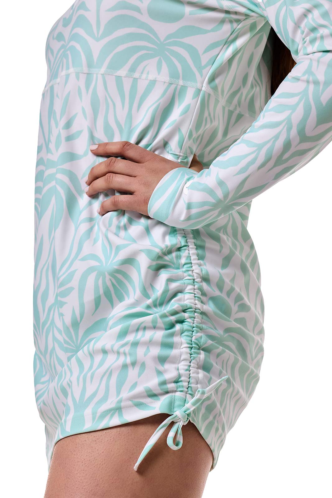 Women's Lawai Ruche Swim Shirt | Honeydew American Palm
