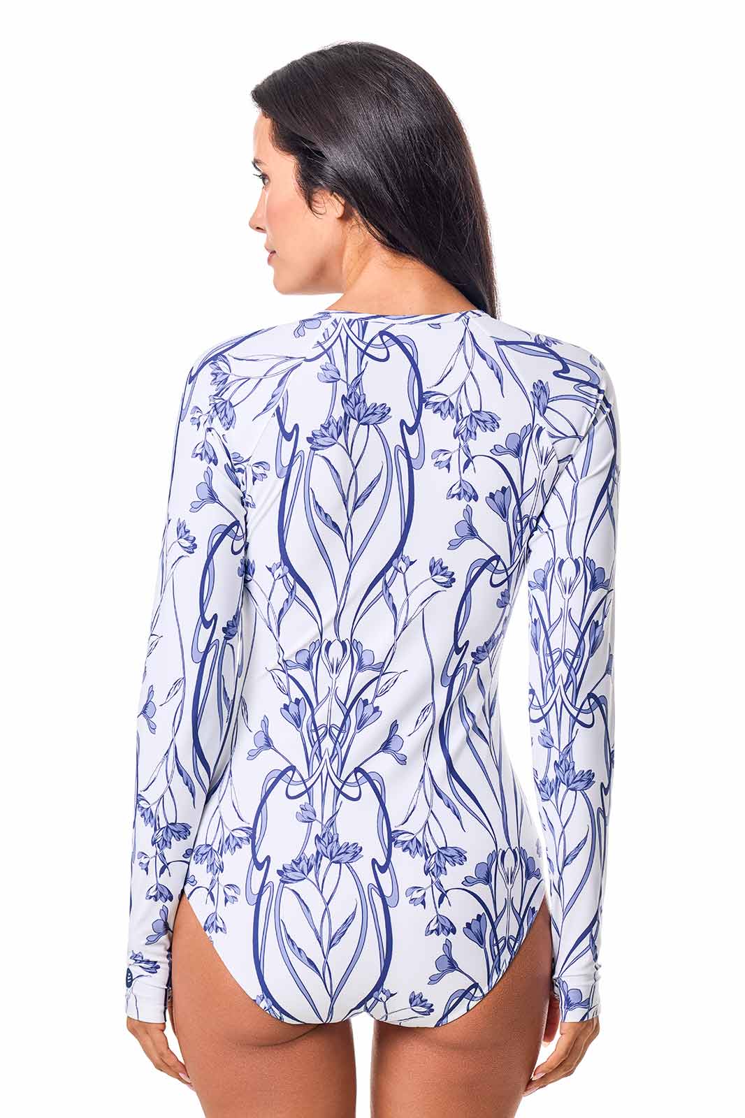 Women's Escalante Long Sleeve Swimsuit | White Iris Dusk