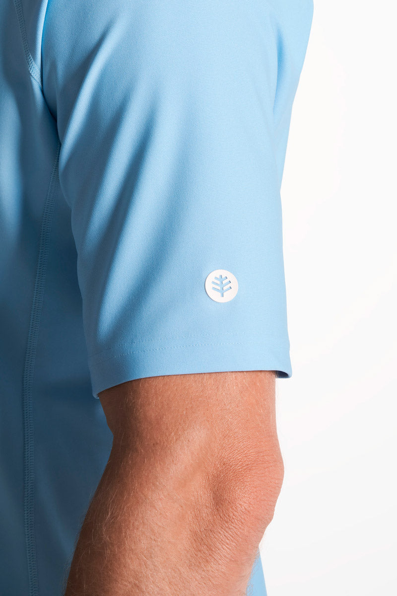 Men's Tulum Short Sleeve Surf Rash Guard | Artic Blue