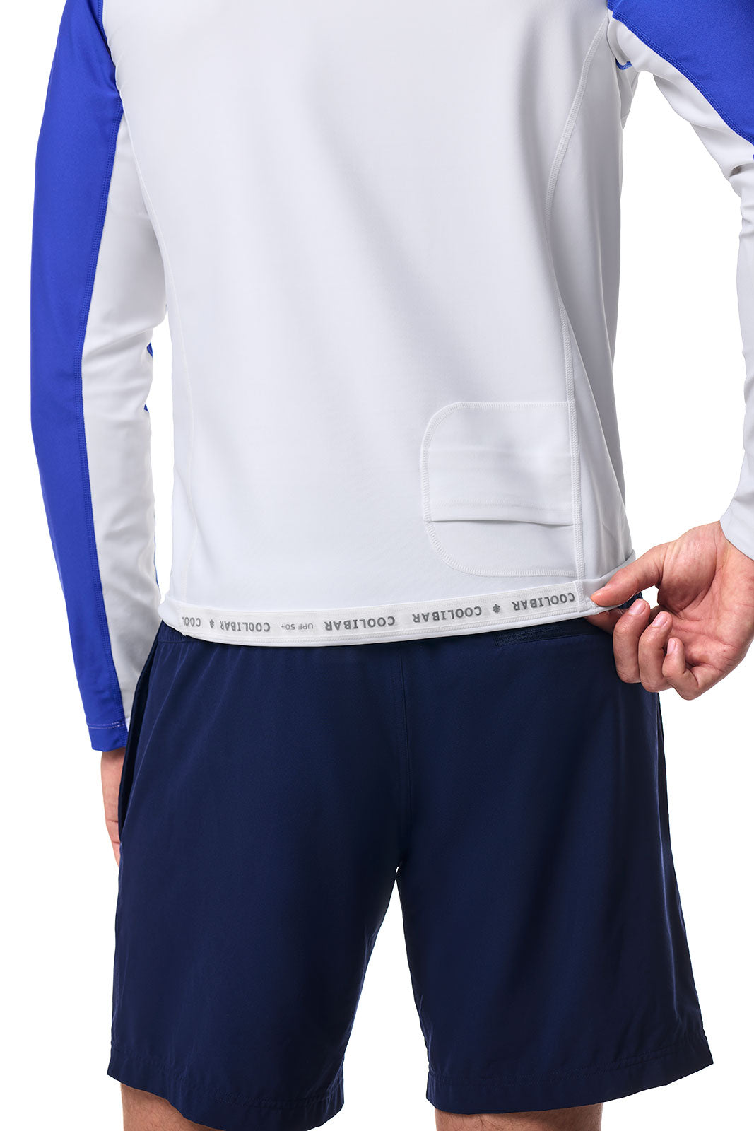 Men's Hightide Long Sleeve Swim Shirt | Colorblock Baja Blue