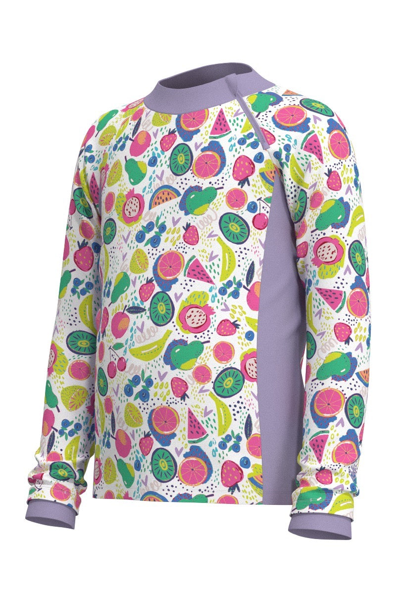 Kid's Wavechaser Zippy Rash Guard | Lavendula Colorblock