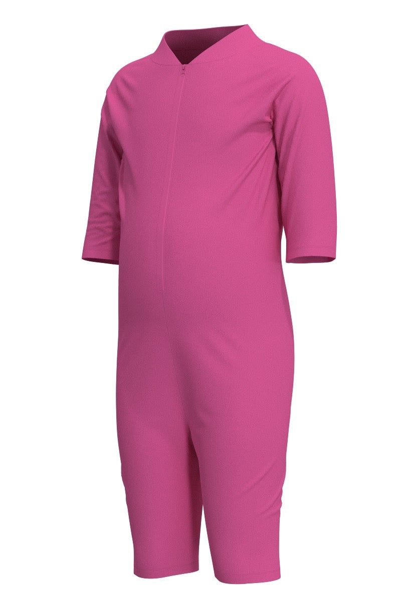 Kid's Barracuda Neck-to-Knee Swimsuit | Tulip Pink