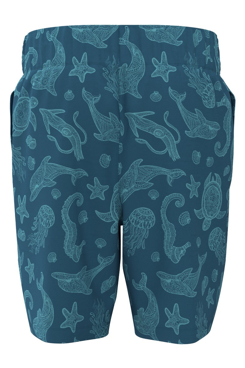 Kid's Island Swim Trunks | Blue Jay Ocean Animals