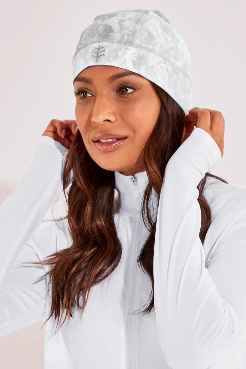 Unisex Aqua Sun Skully Cap | Grey Water Print