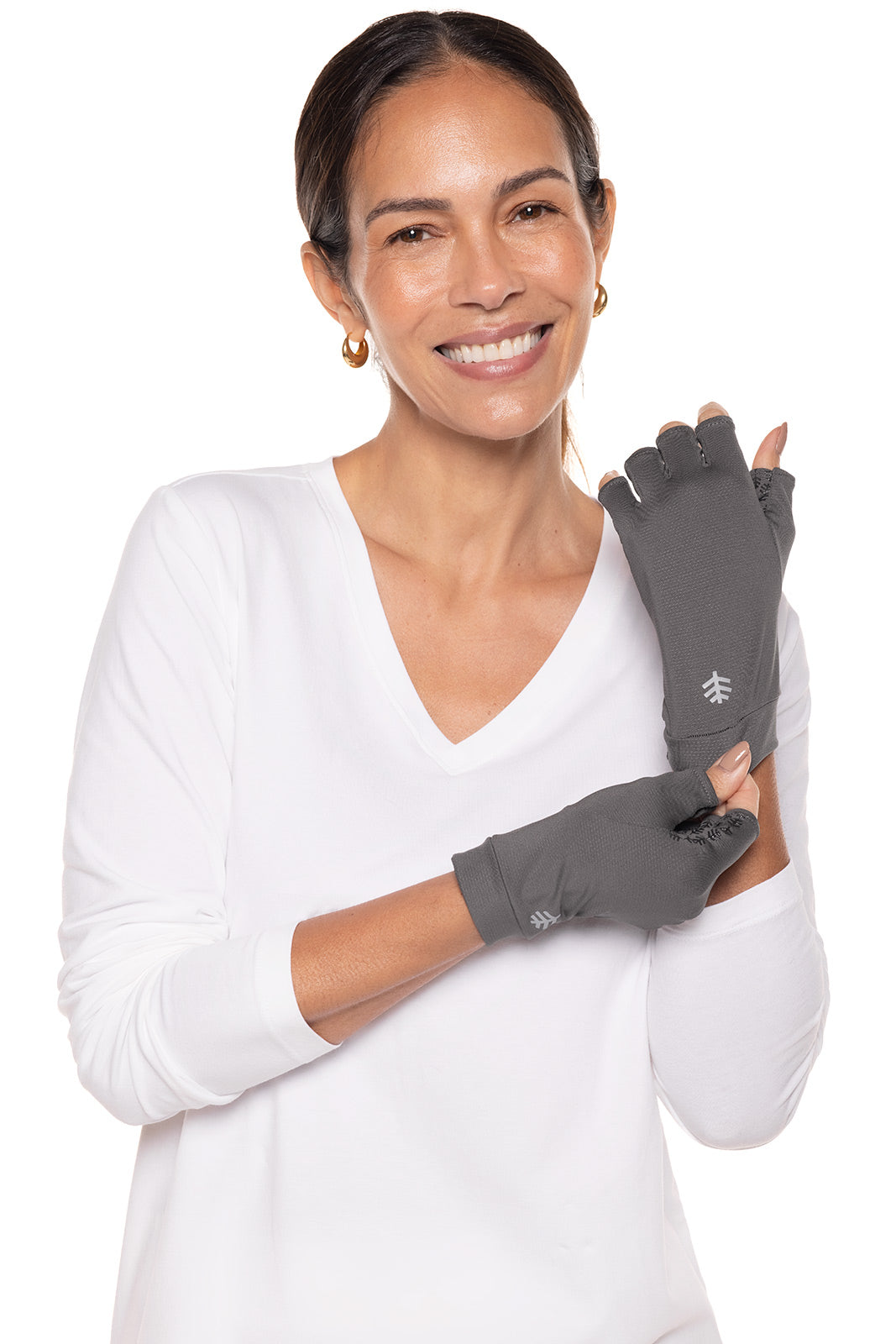 Unisex Ouray UV Fingerless Gloves | Charcoal