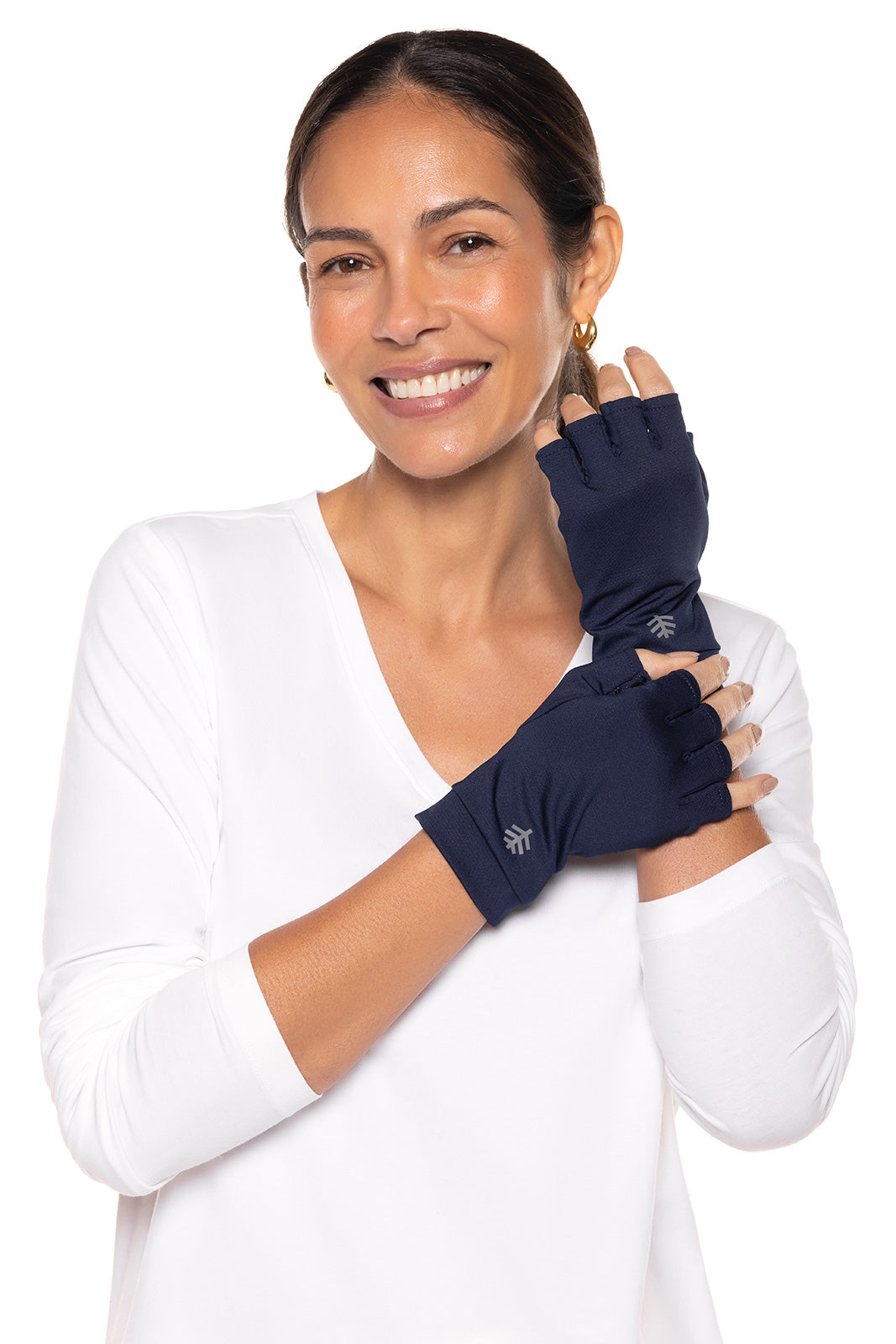 Unisex Ouray UV Fingerless Gloves | Navy