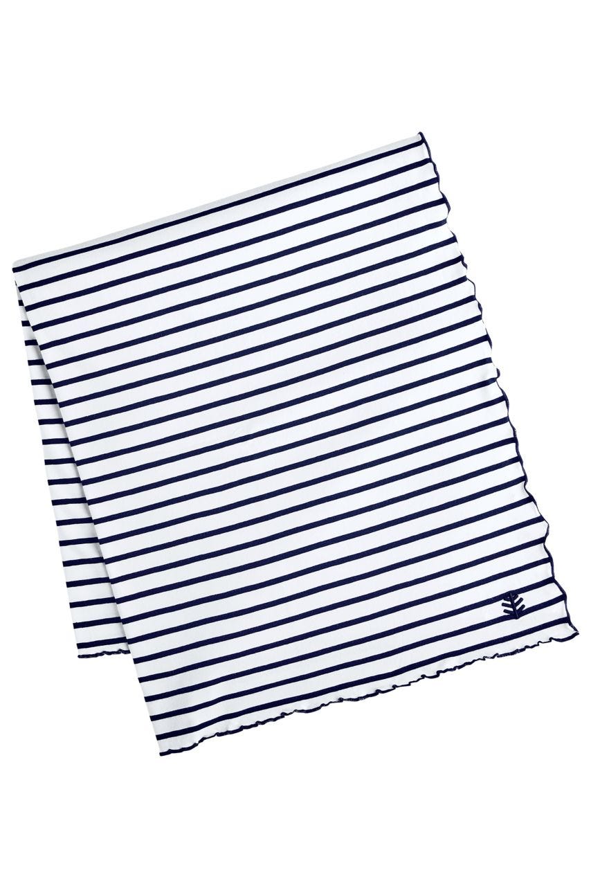 Women's Savannah Sun Blanket | White/Navy Stripe