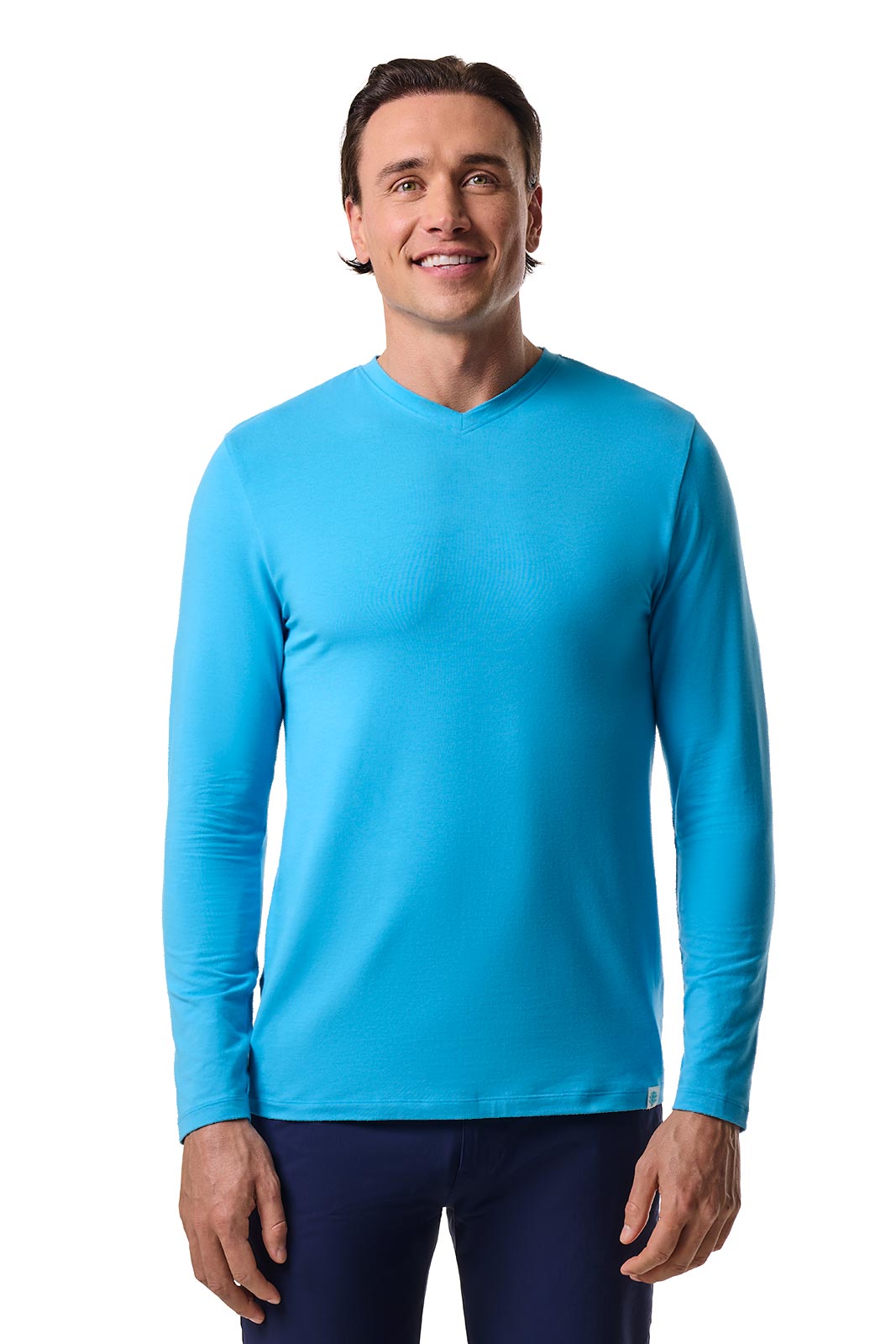 Men's Morada Everyday Long Sleeve V-Neck T-Shirt | Malibu Blue