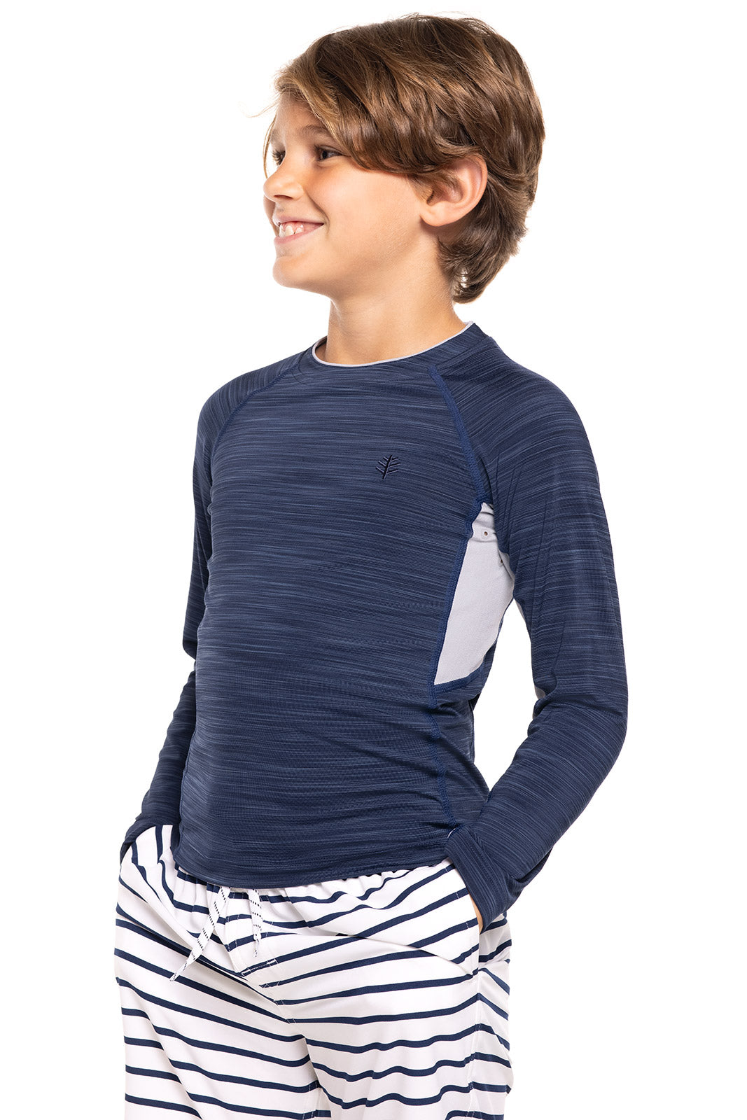 Kid's Ultimate Long Sleeve Rash Guard | Navy Line