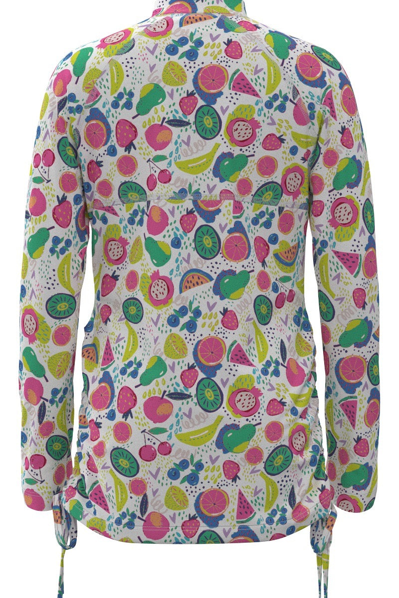 Kid's Lawai Ruche Swim Shirt | White Fruit Party