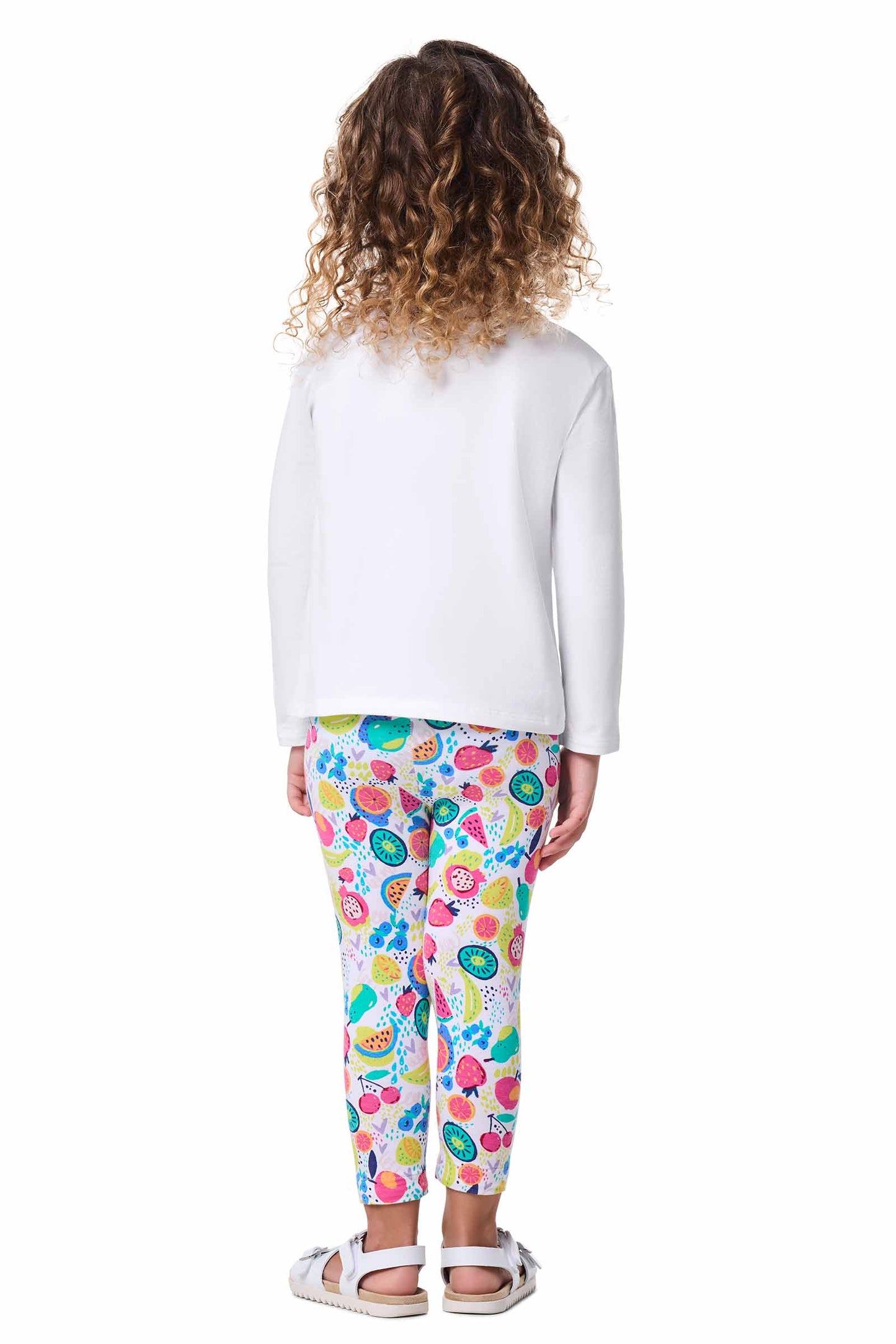 Kid's Monterey Summer Leggings | White Fruit Party