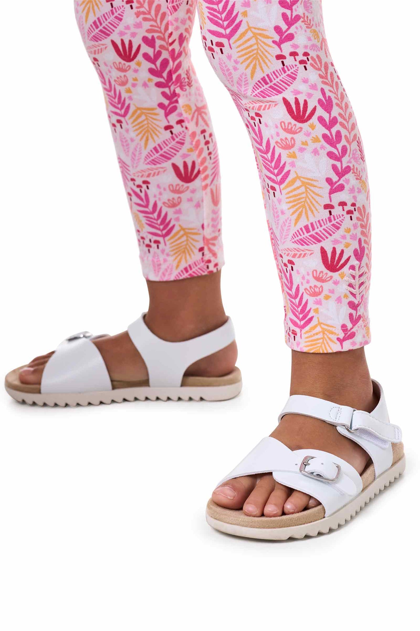 Kid's Monterey Summer Leggings | Soft Pink Blooming Forest