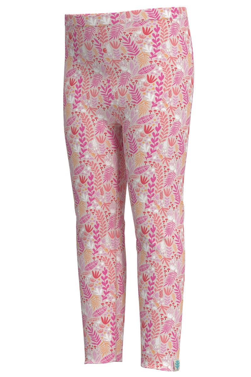 Kid's Monterey Summer Leggings | Soft Pink Blooming Forest