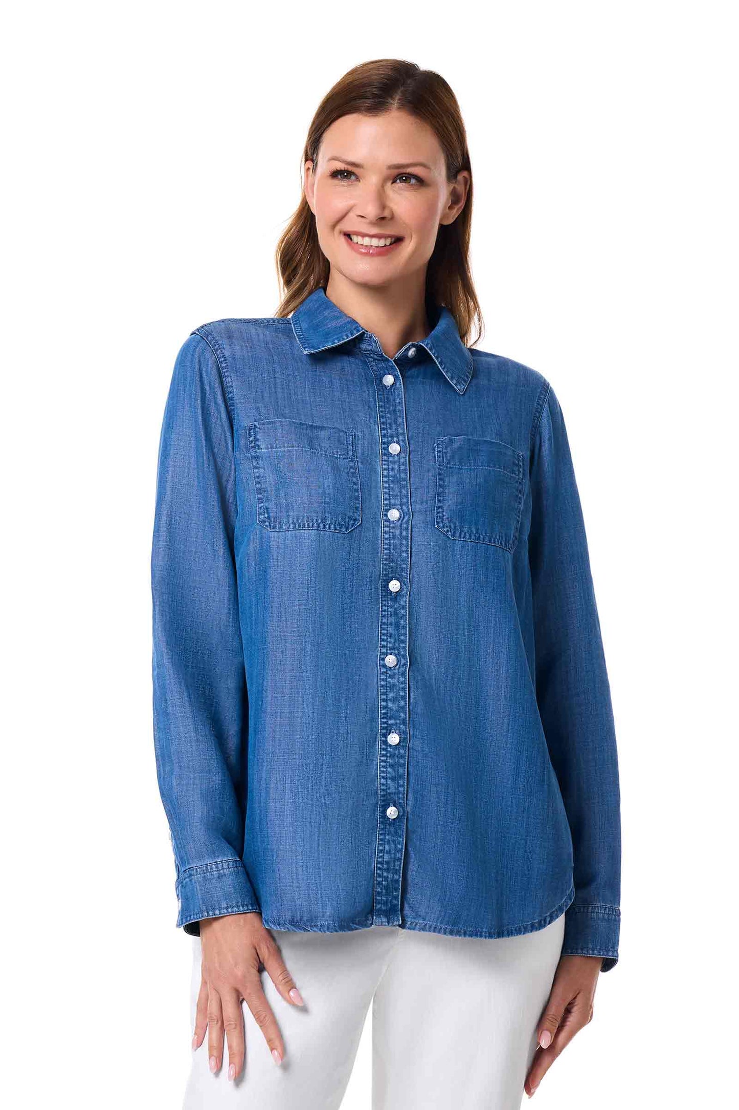 Women's Peninsula Chambray Shirt | Light Indigo Chambray