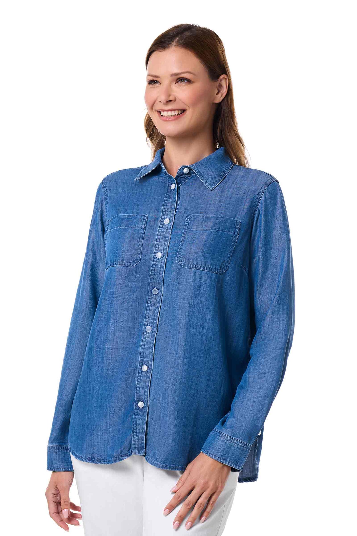 Women's Peninsula Chambray Shirt | Light Indigo Chambray