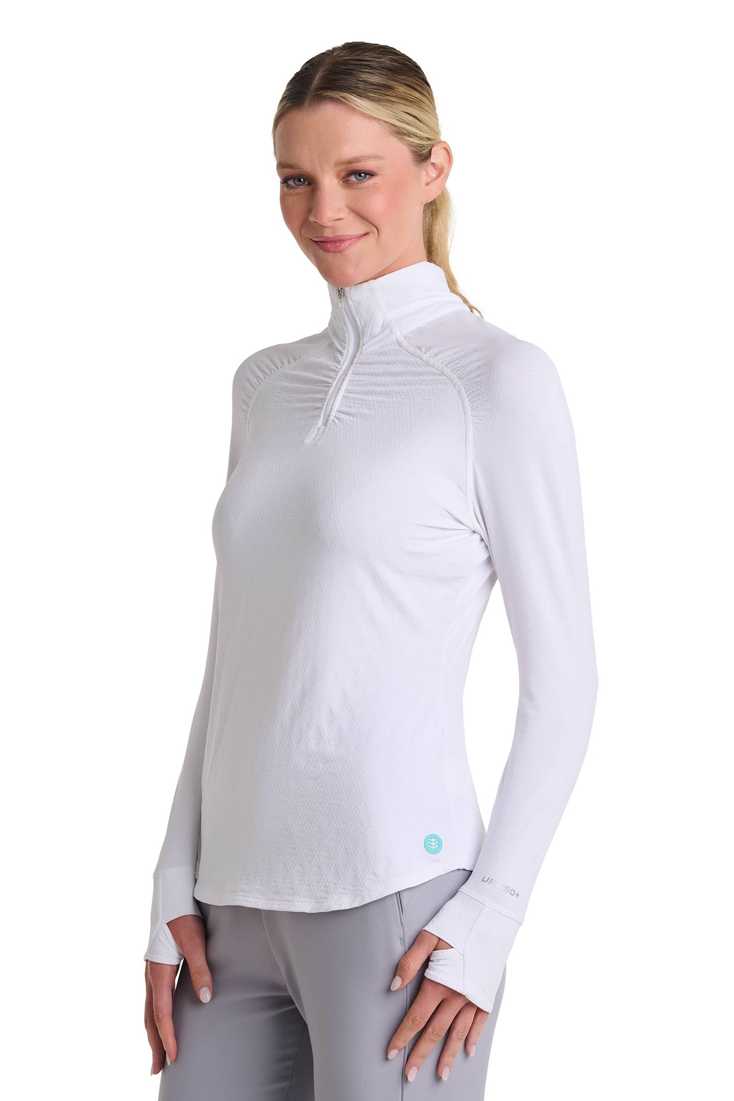 Women's Arabella Golf Quarter-Zip | White Diamond Jacquard
